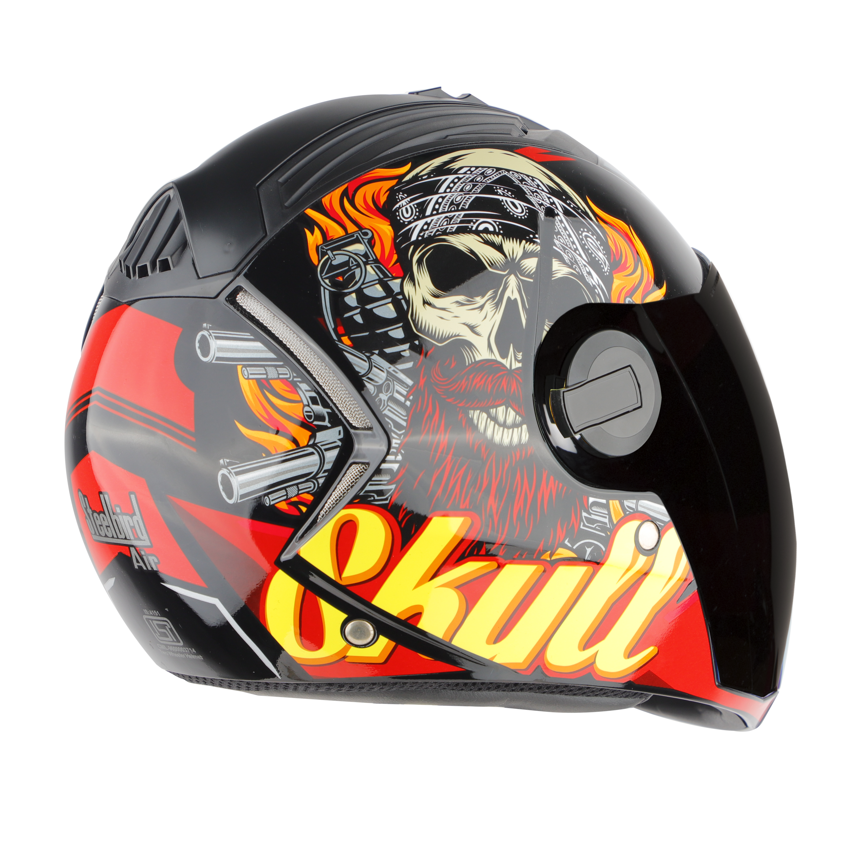 SBA-2 SPOOK GLOSSY BLACK WITH RED ( FITTED WITH CLEAR VISOR EXTRA SMOKE VISOR FREE