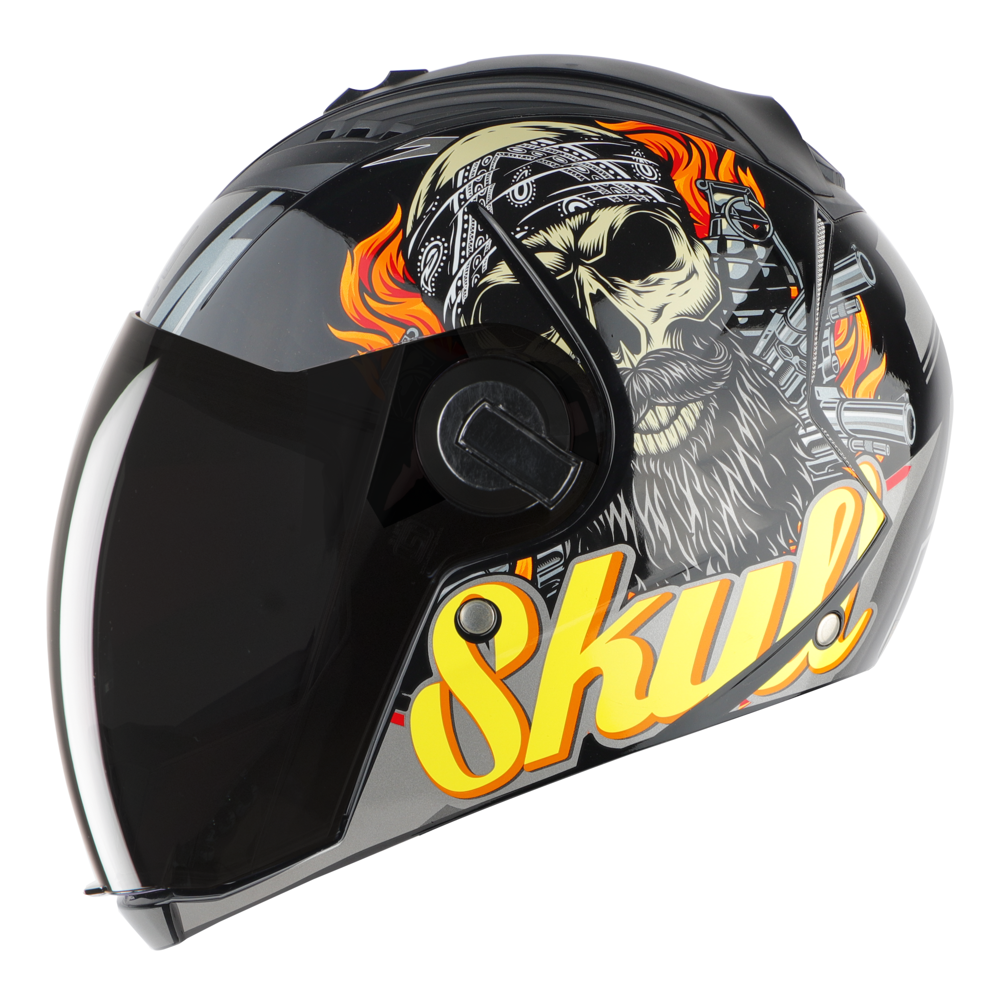 SBA-2 SPOOK MAT BLACK WITH GREY ( FITTED WITH CLEAR VISOR EXTRA SMOKE VISOR FREE)