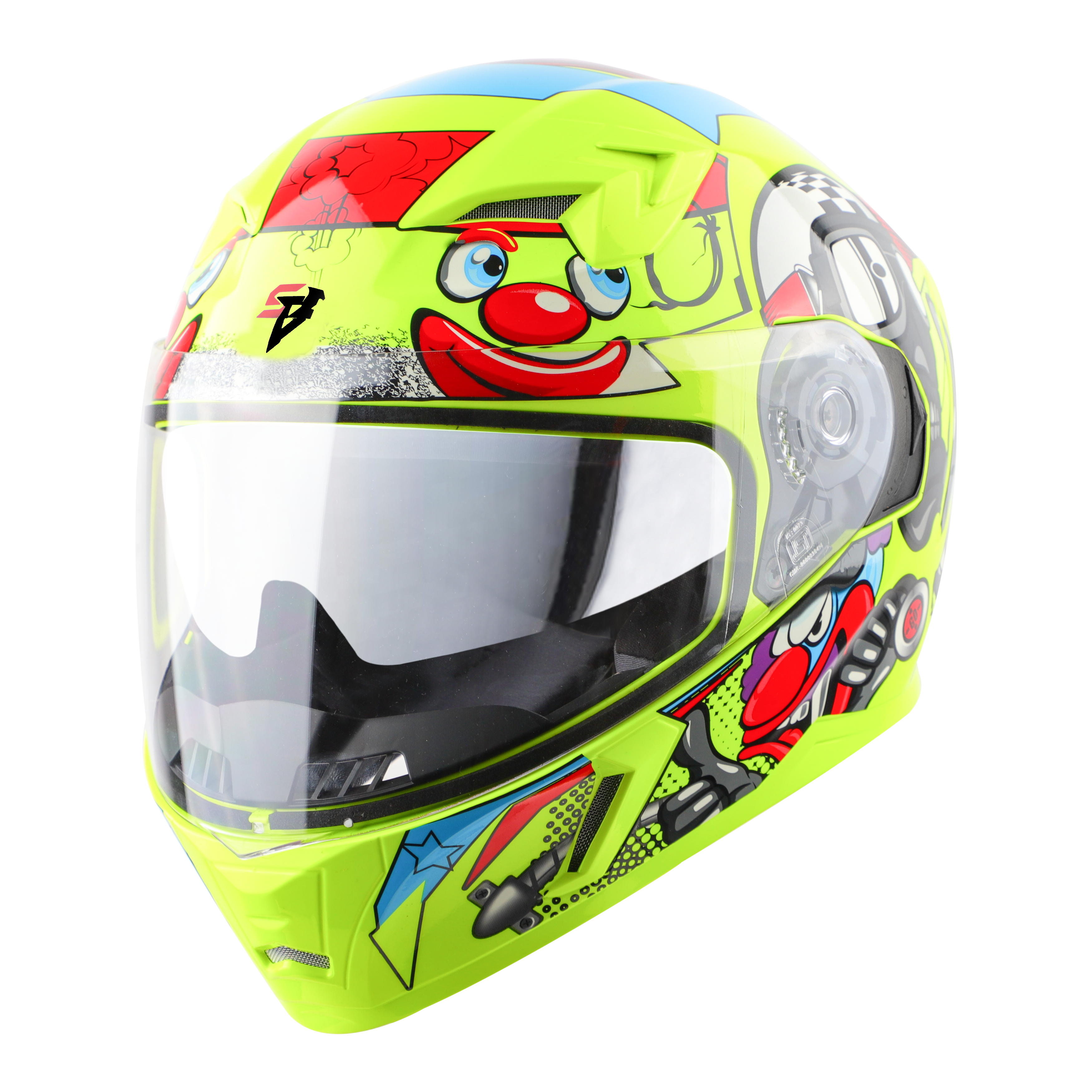 SBA-21 COMIC GLOSSY FLUO NEON WITH NEON ( WITH CHROME SILVER INNER SUN SHIELD)