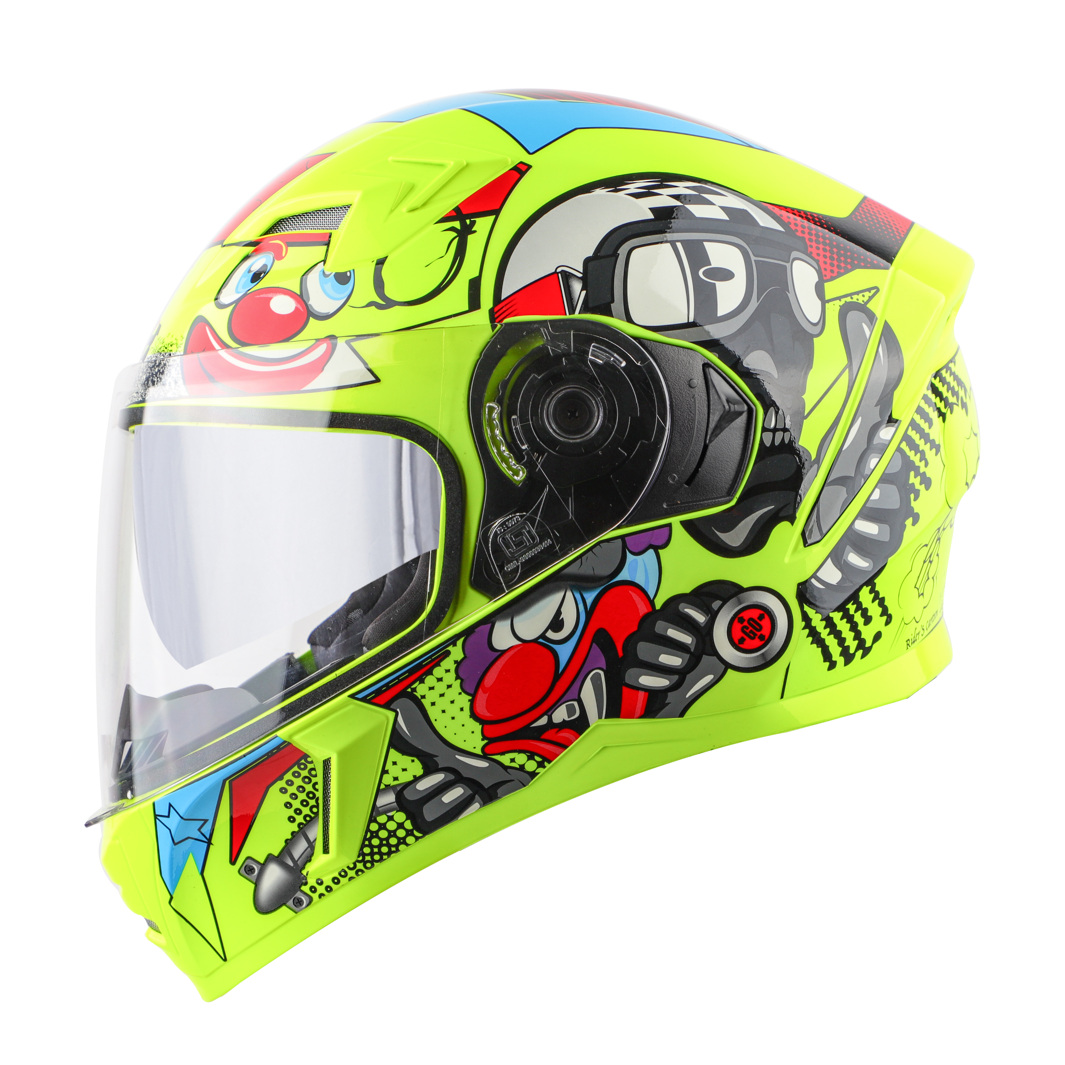 SBA-21 COMIC GLOSSY FLUO NEON WITH NEON ( WITH CHROME SILVER INNER SUN SHIELD)