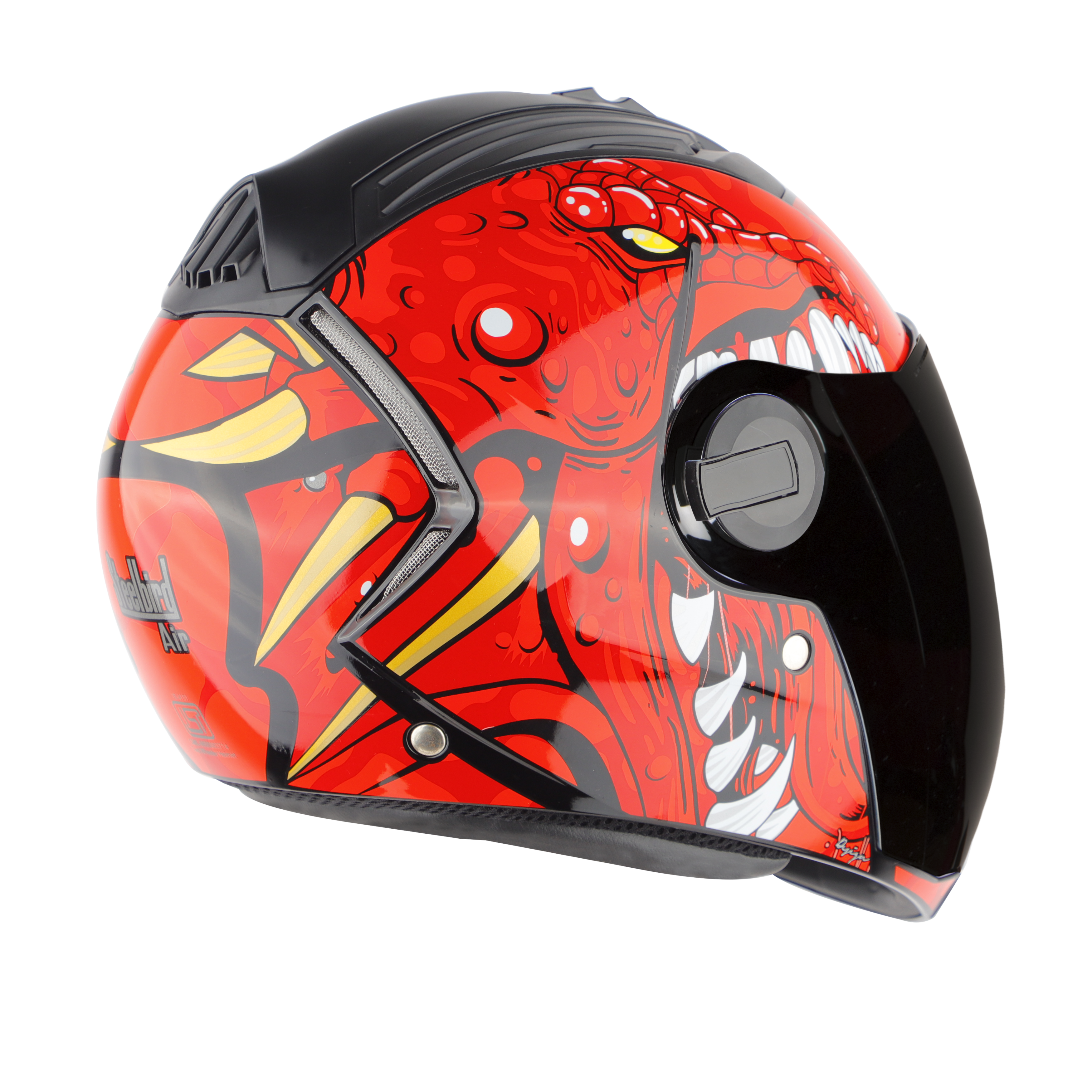 SBA-2 DRAGON GLOSSY BLACK WITH RED (FITTED WITH CLEAR VISOR EXTRA SMOKE VISOR FREE)