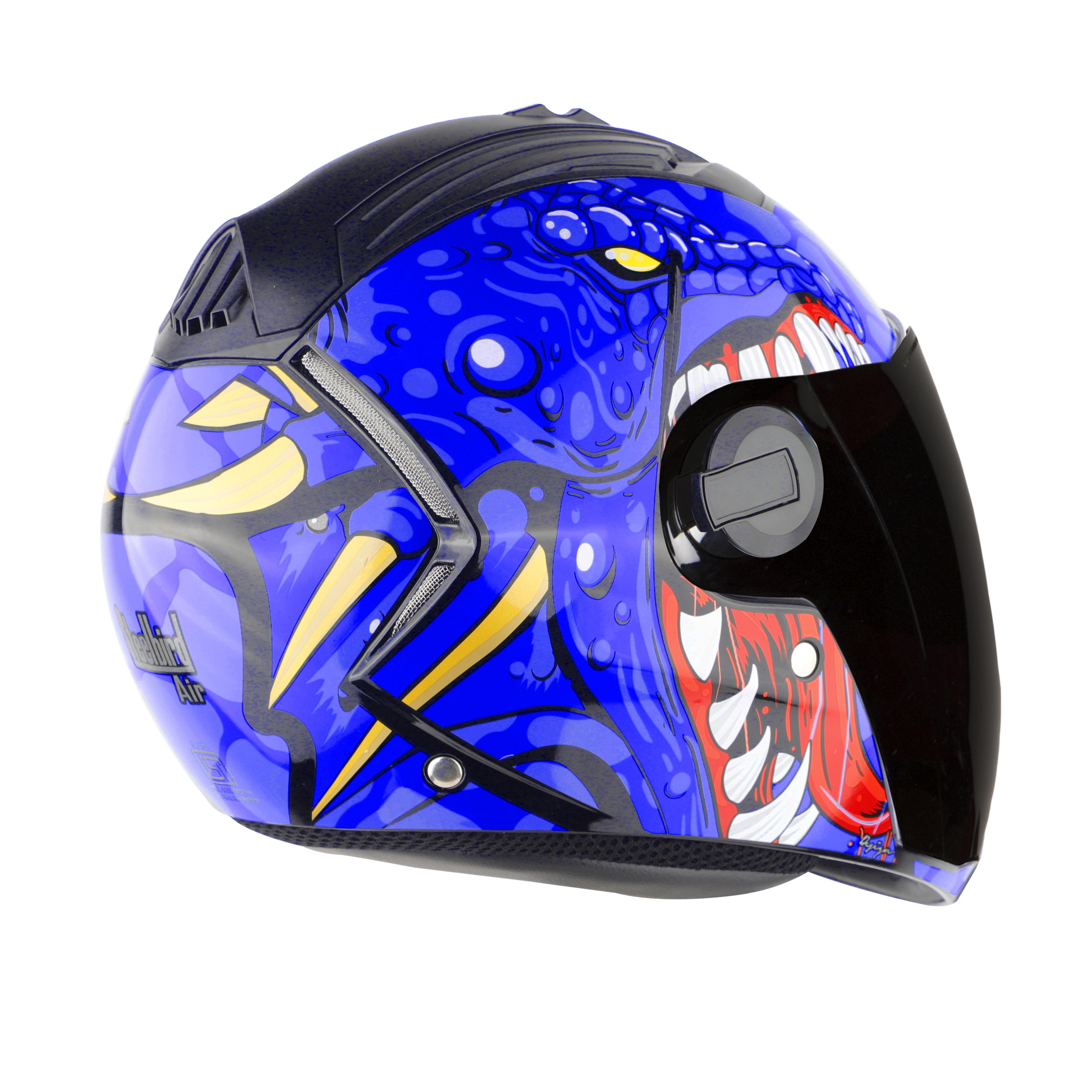 SBA-2 DRAGON MAT BLACK WITH BLUE (FITTED WITH CLEAR VISOR EXTRA SMOKE VISOR FREE)