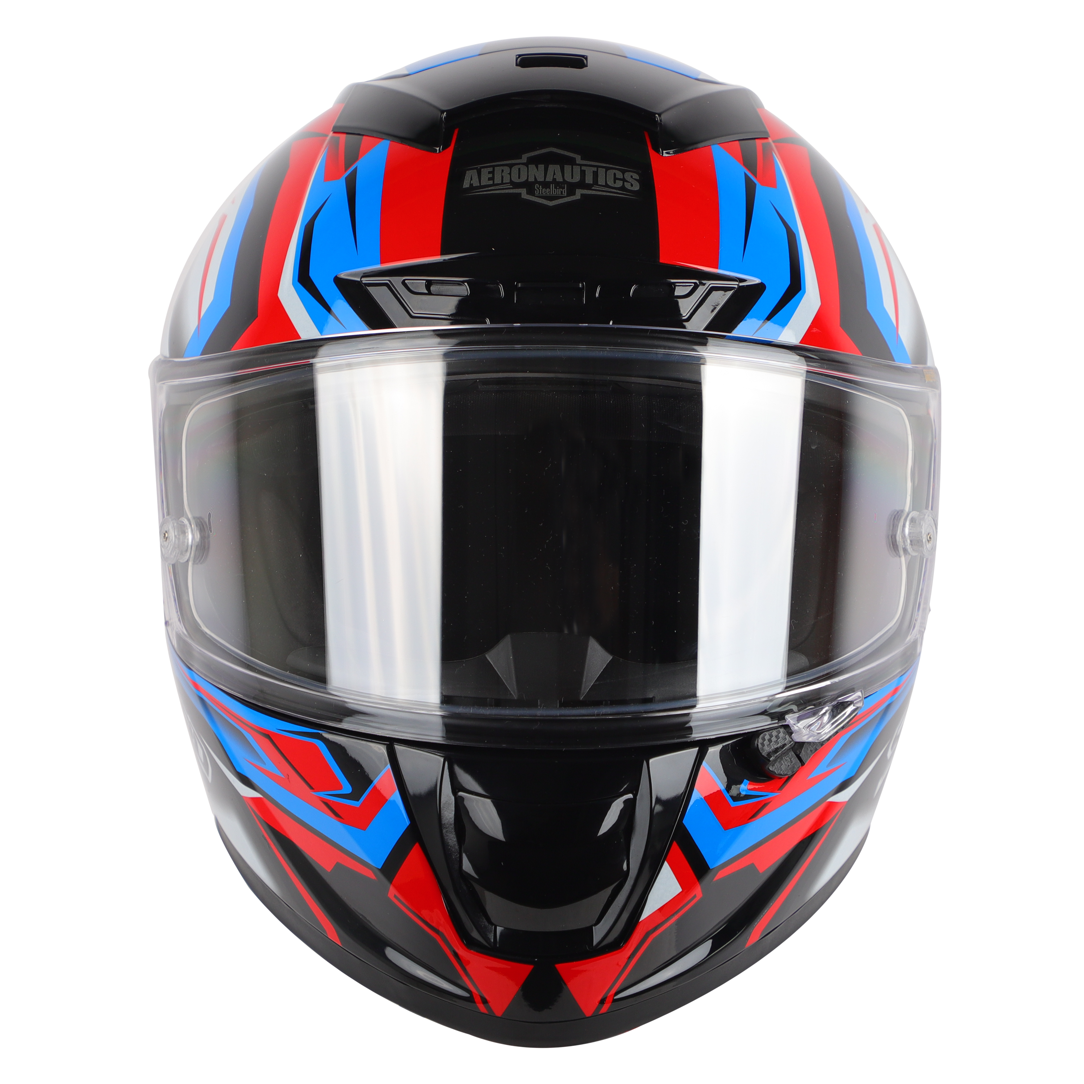 SA-5 DOT RACING SPIRIT GLOSSY  BLACK WITH BLUE ( WITH ANTI-FOG SHIELD)