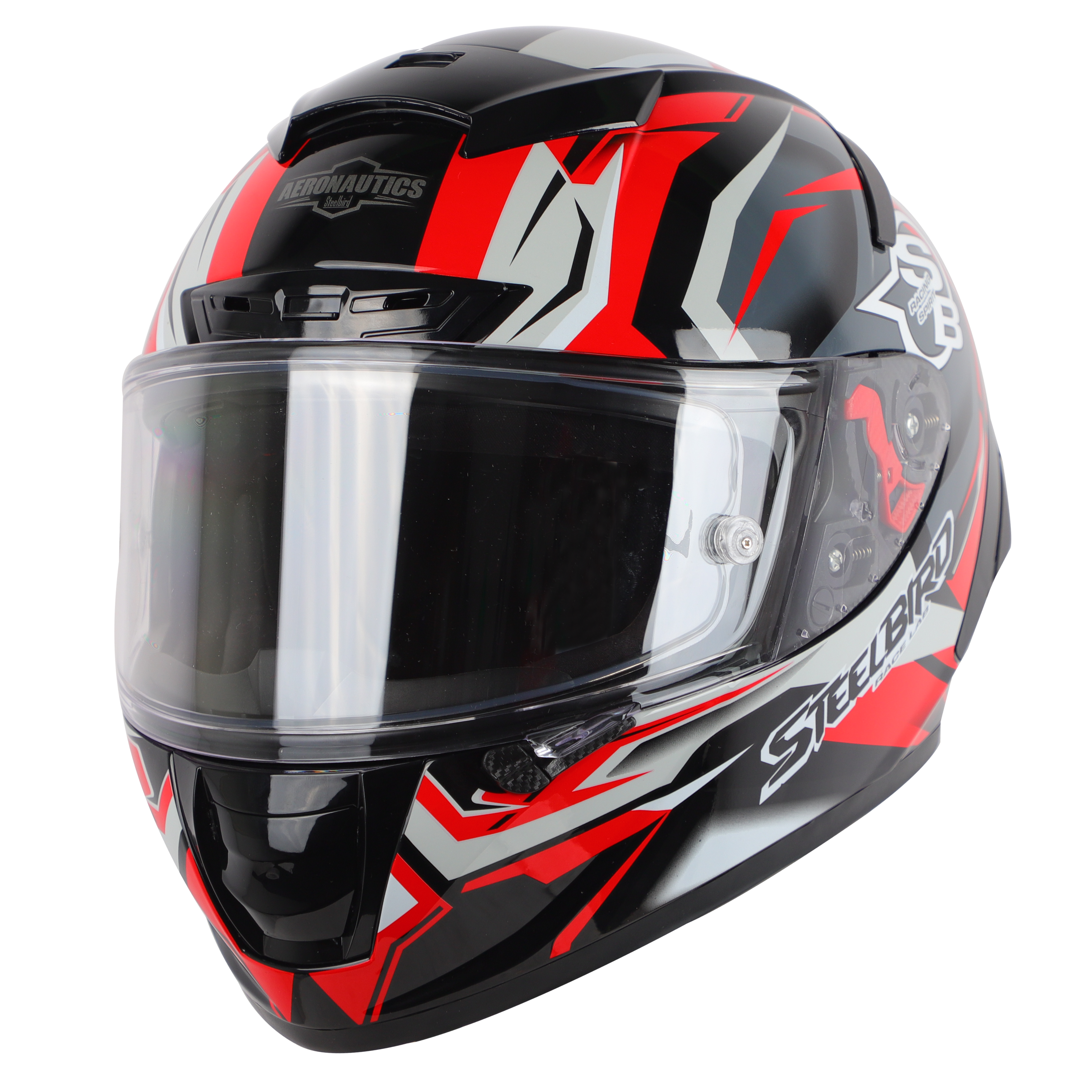 SA-5 DOT RACING SPIRIT GLOSSY BLACK WITH RED ( WITH ANTI-FOG SHIELD)