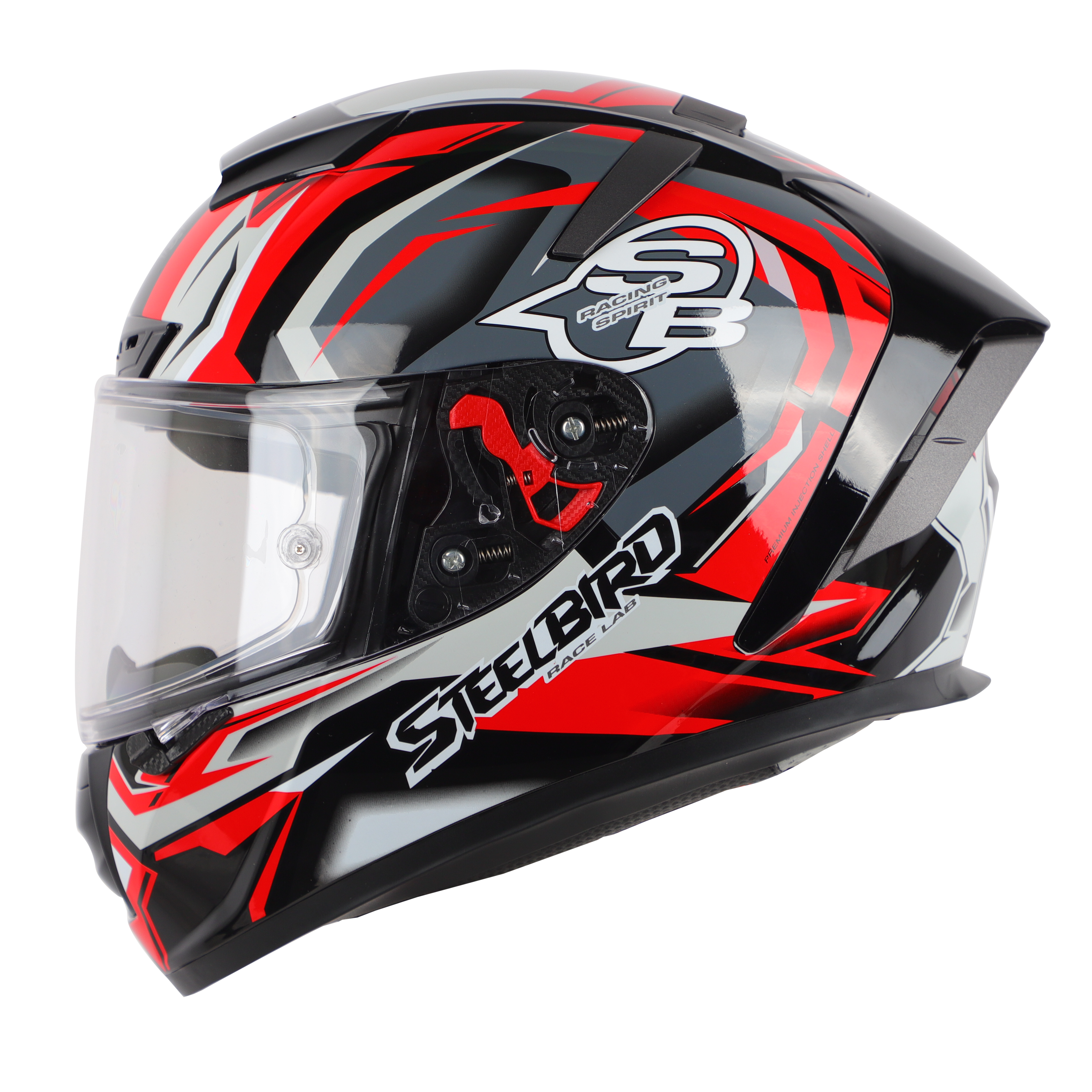 SA-5 DOT RACING SPIRIT GLOSSY BLACK WITH RED ( WITH ANTI-FOG SHIELD)