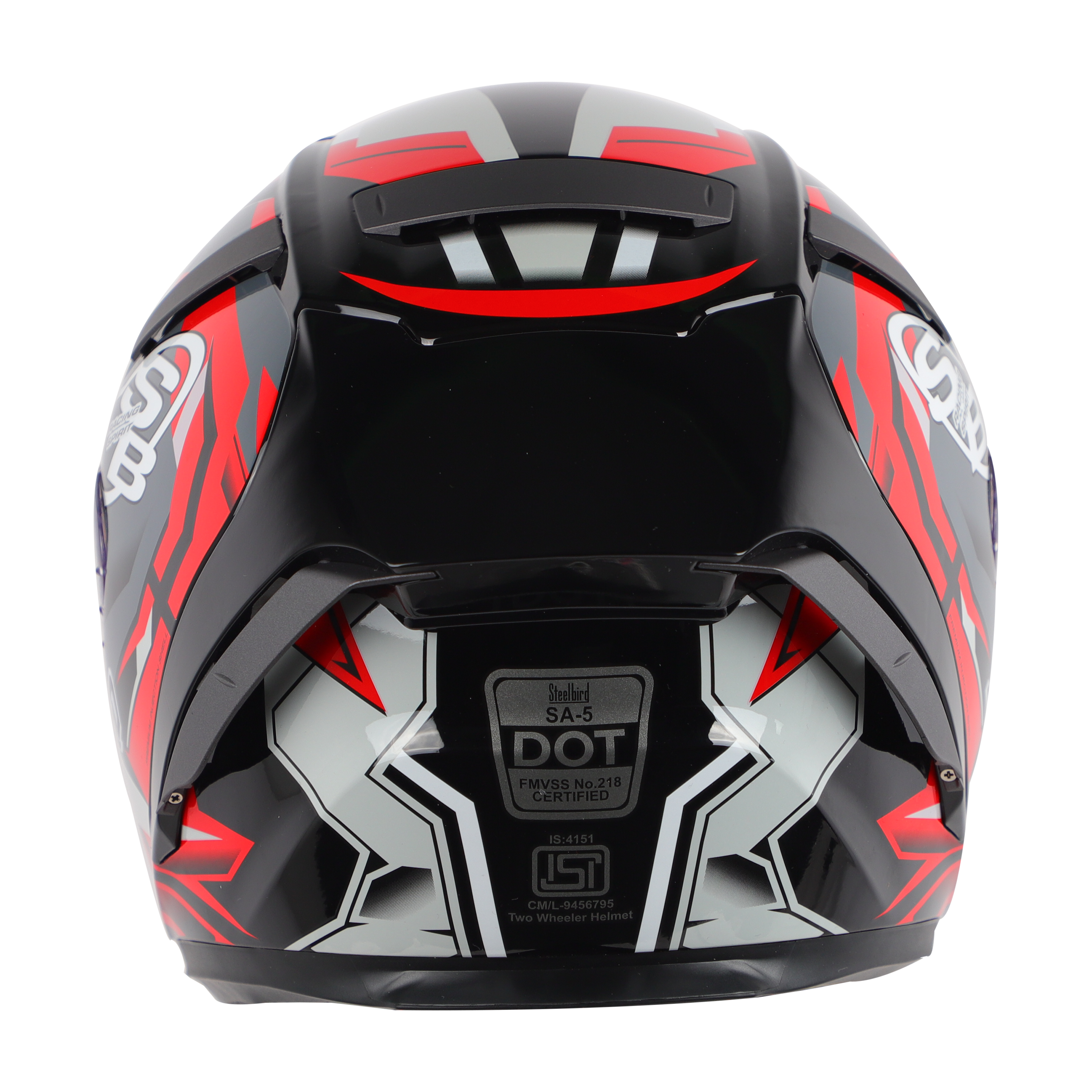 SA-5 DOT RACING SPIRIT GLOSSY BLACK WITH RED ( WITH ANTI-FOG SHIELD)