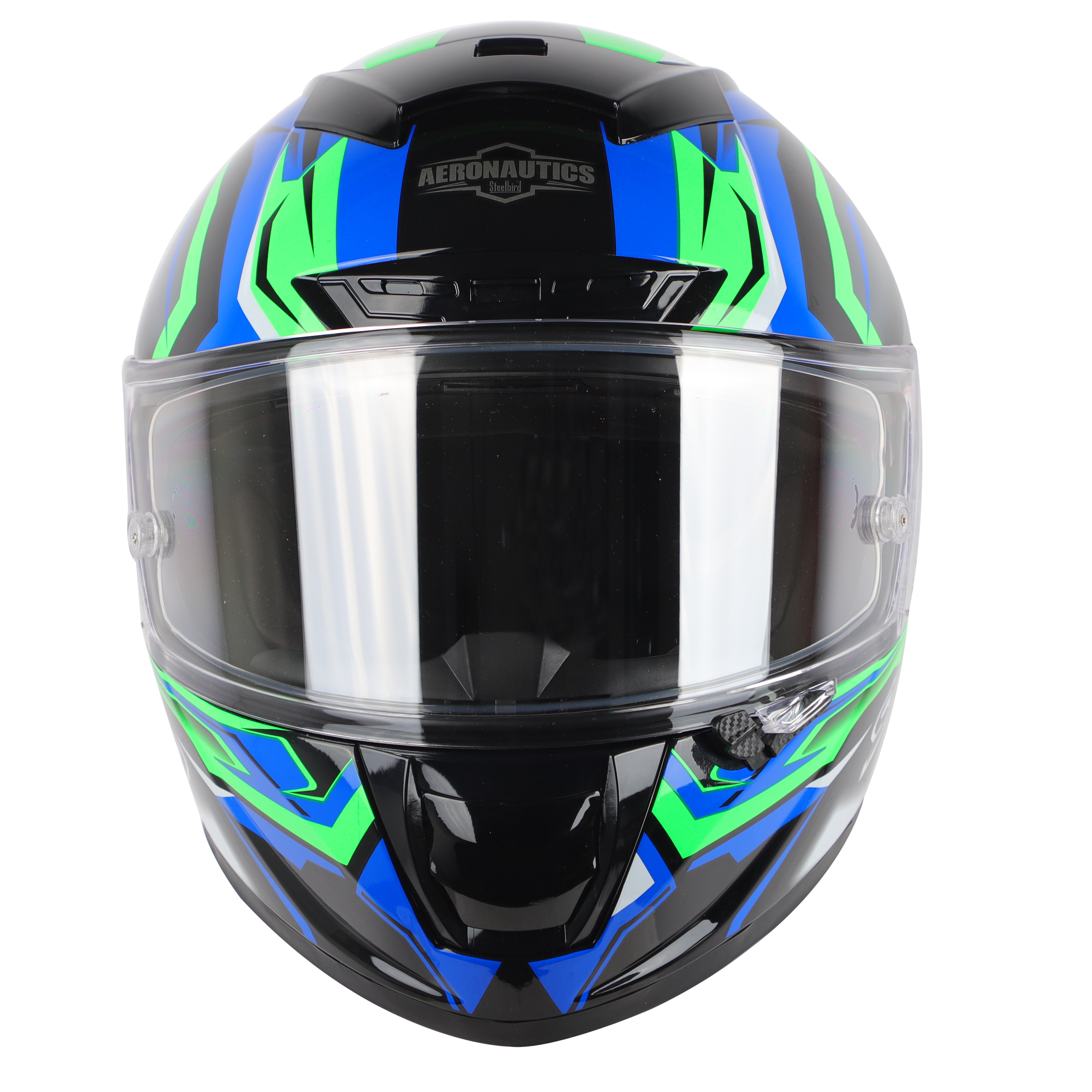 SA-5 DOT RACING SPIRIT GLOSSY BLACK WITH Y.BLUE ( WITH ANTI-FOG SHIELD)