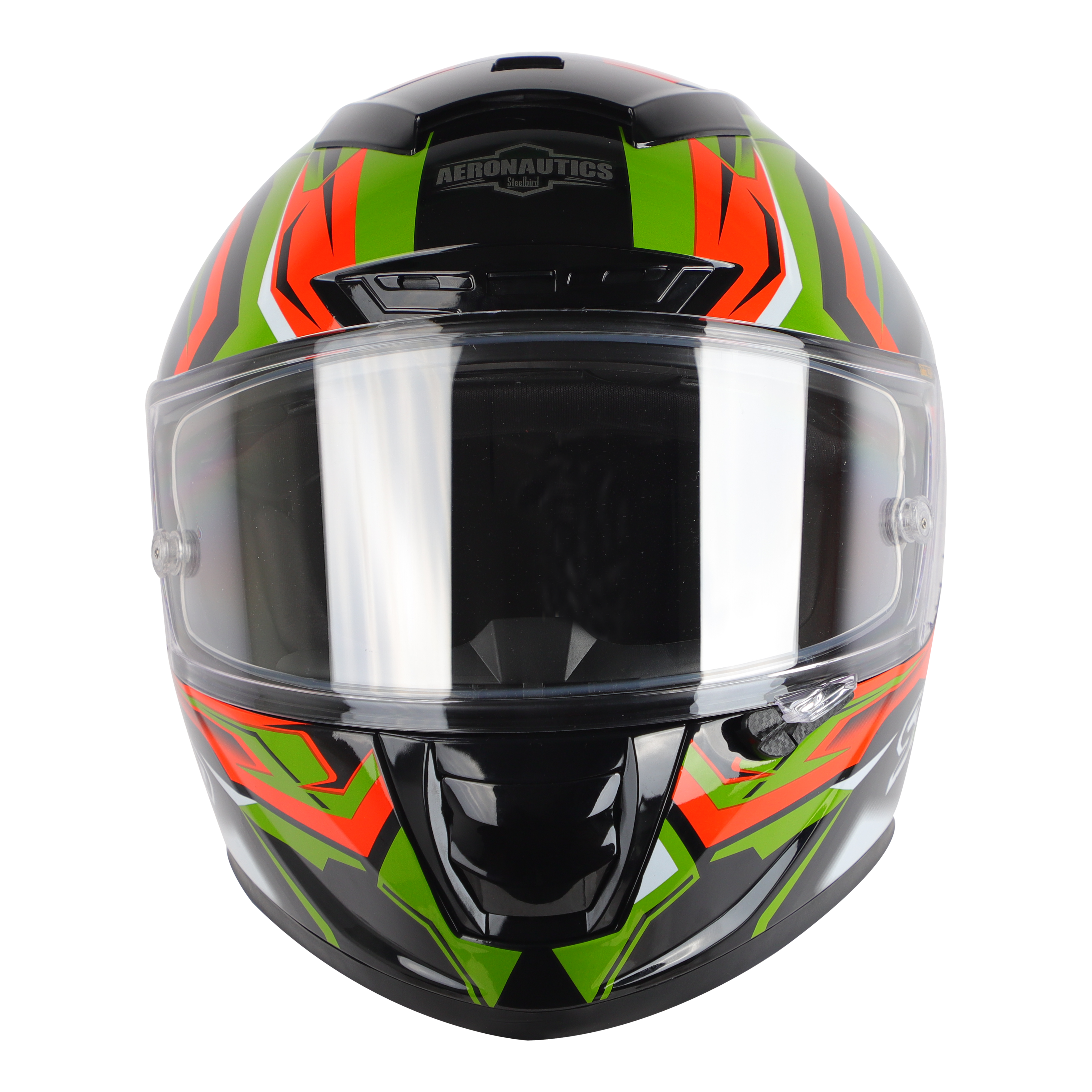 SA-5 DOT RACING SPIRIT GLOSSY  BLACK WITH GREEN ( WITH ANTI-FOG SHIELD)