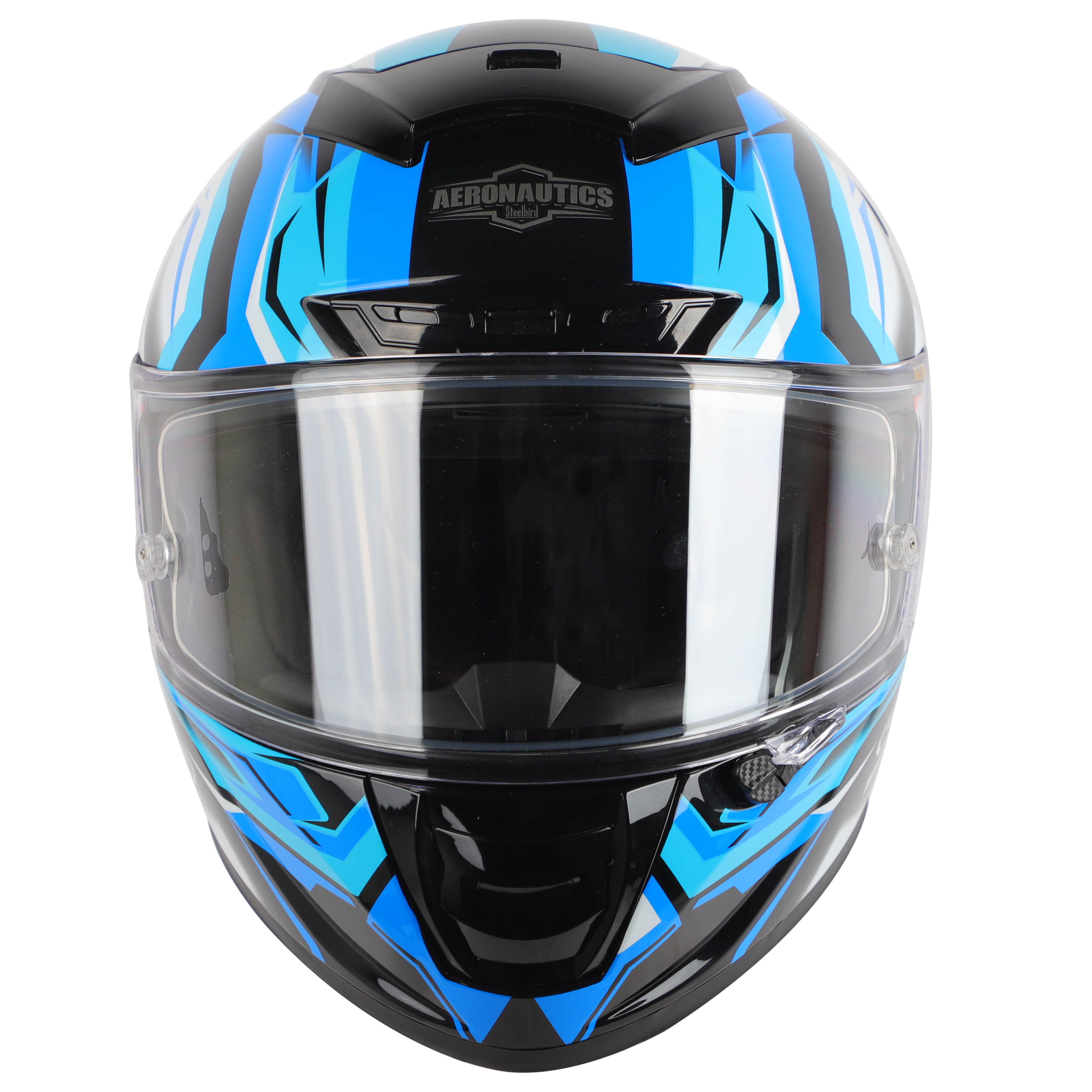 SA-5 DOT RACING SPIRIT MAT BLACK WITH LIGHT BLUE ( WITH ANTI-FOG SHIELD)