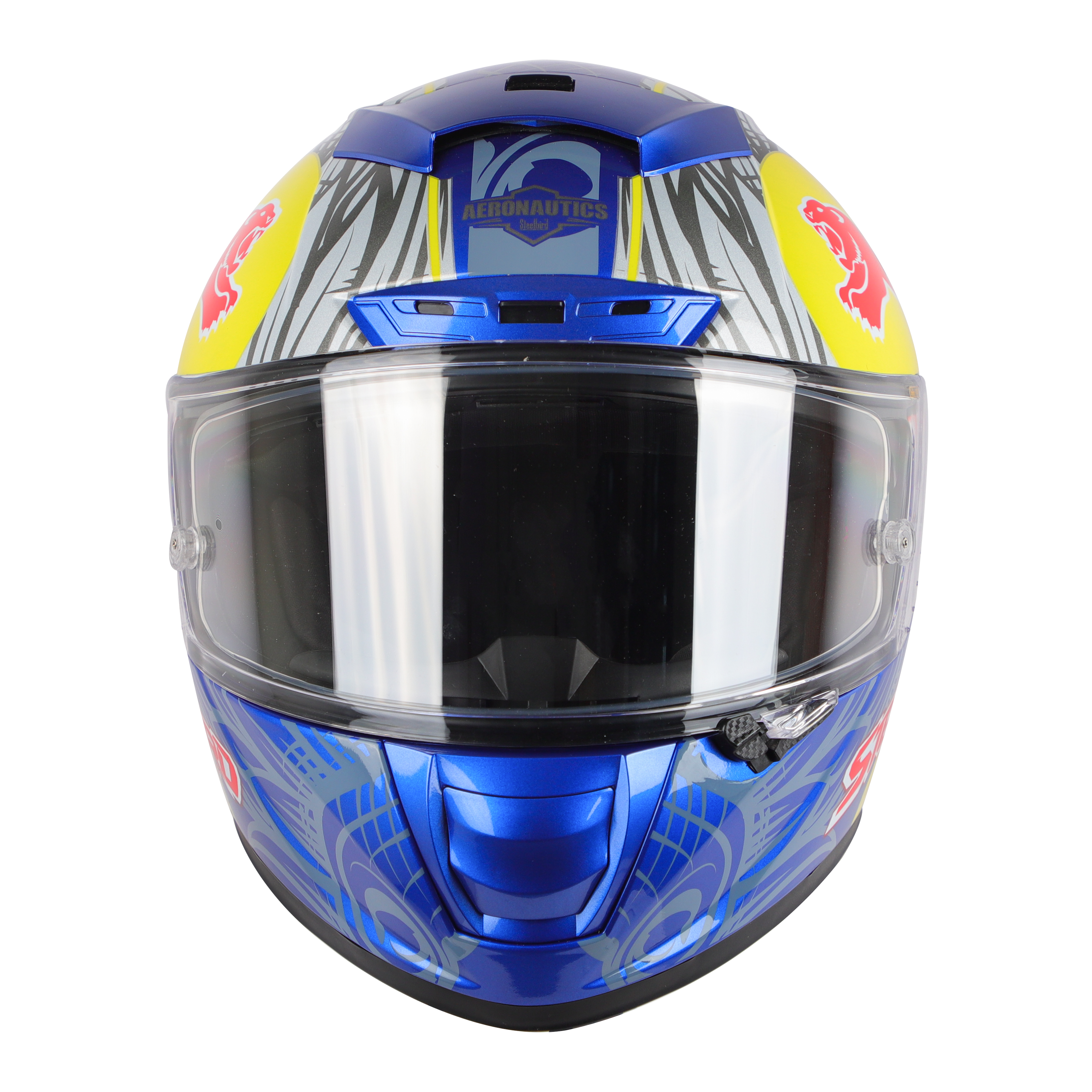 SA-5 DOT FLYDECK GLOSSY Y.BLUE WITH YELLOW (WITH ANTI-FOG SHIELD VISOR) 