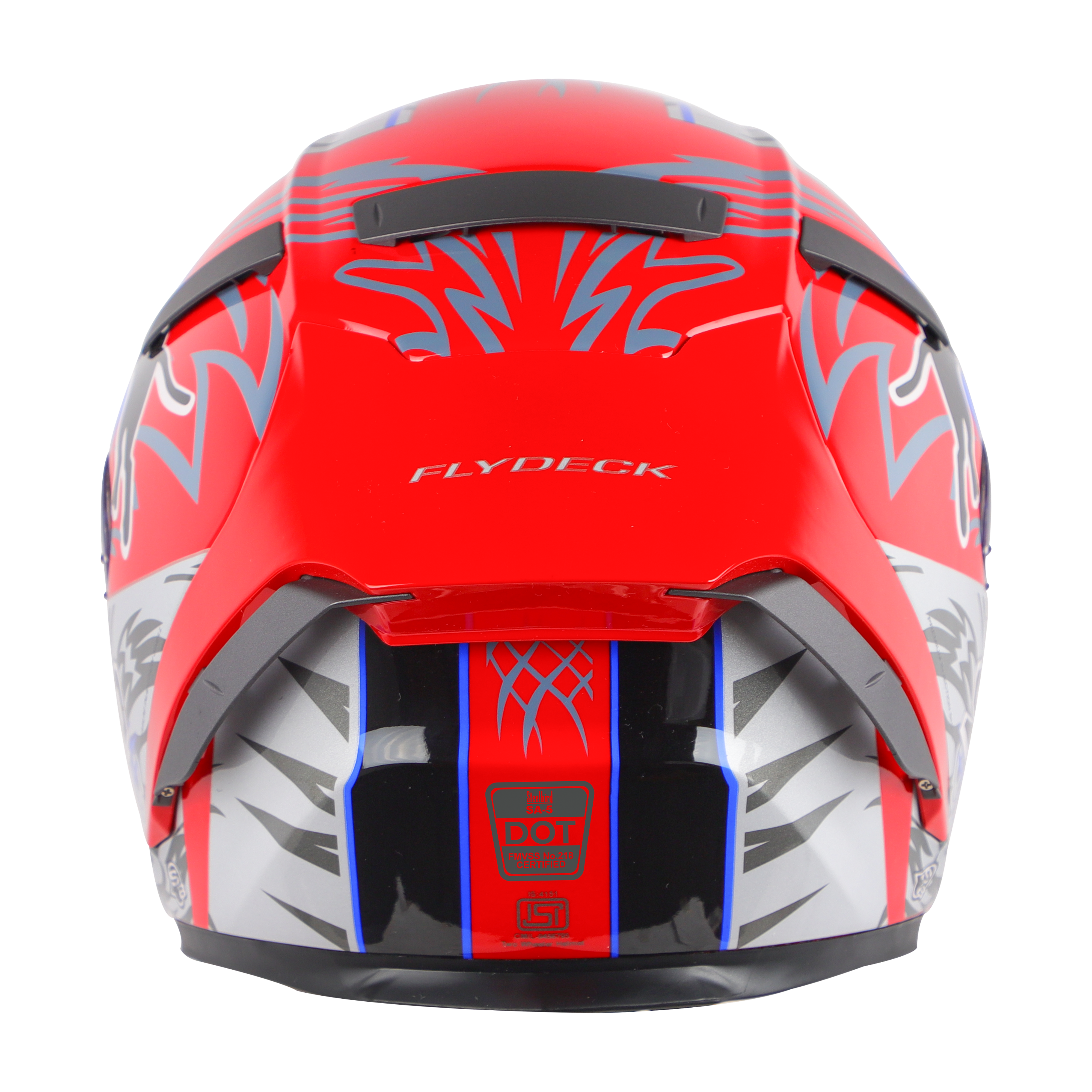 SA-5 DOT FLYDECK GLOSSY RED WITH BLUE (WITH ANTI-FOG SHIELD VISOR) 