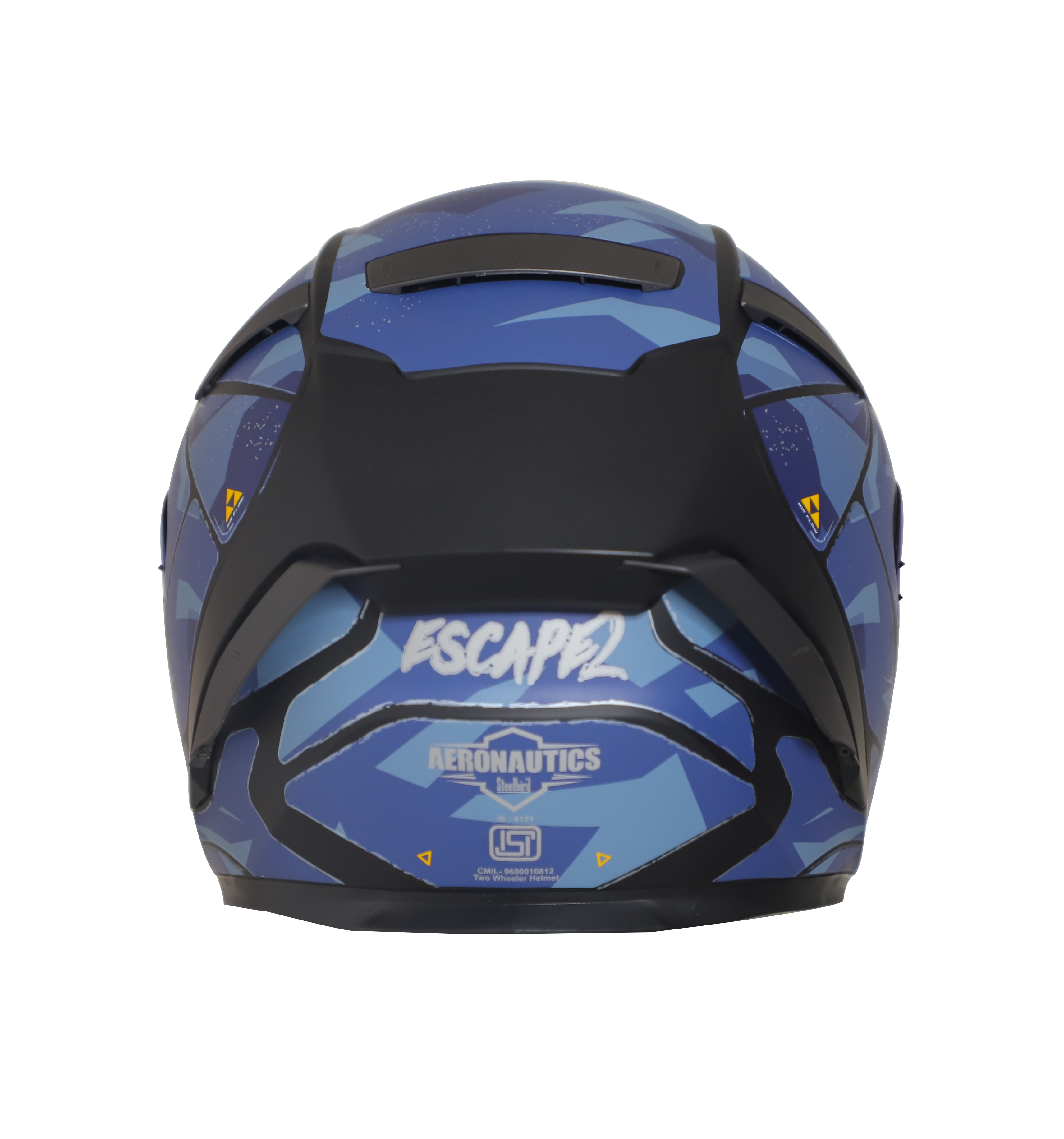 SA-2 ESCAPE MAT BLACK WITH BLUE  BLUE CHROME VISOR (FITTED WITH CLEAR WITH EXTRA CHROME VISOR FREE)