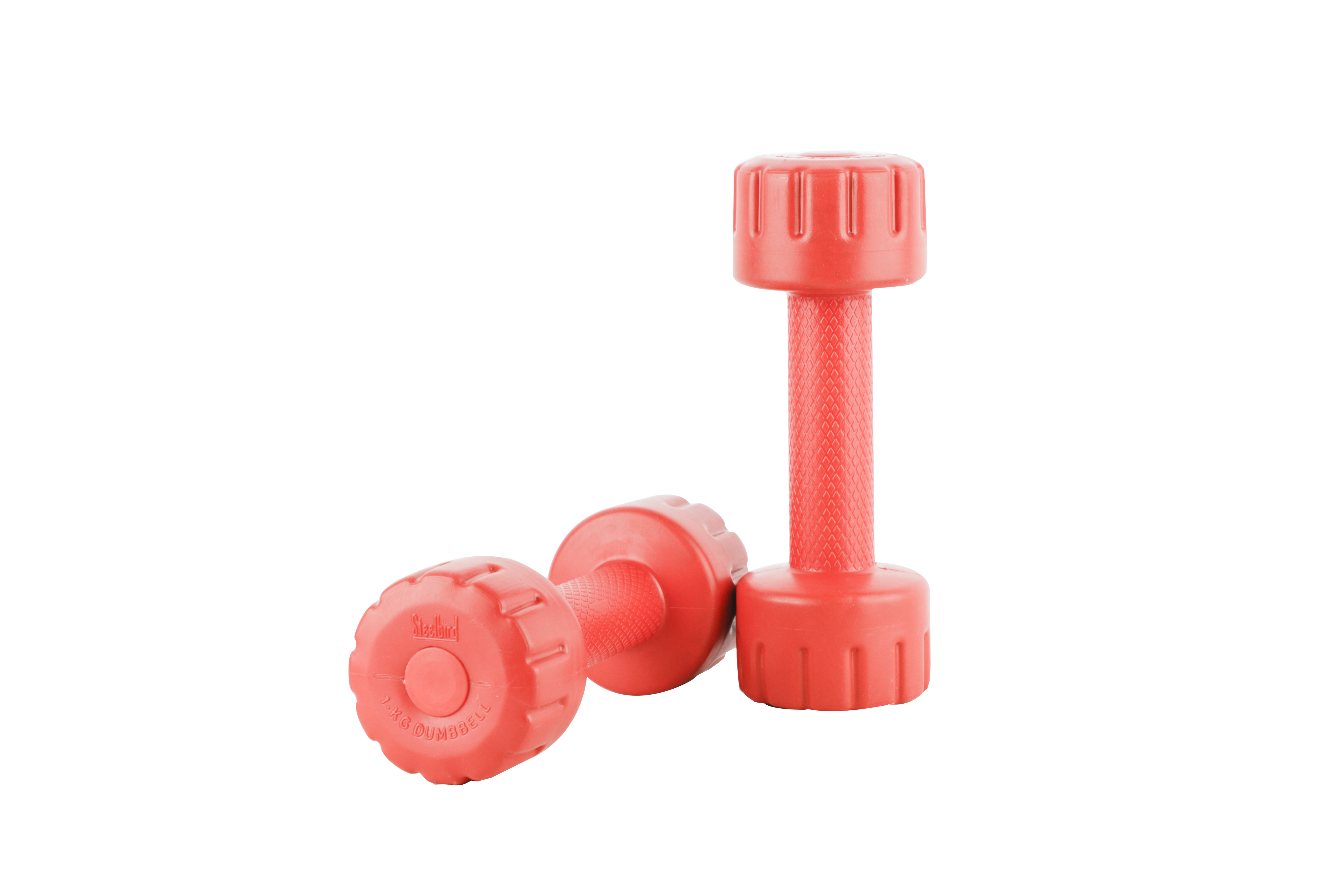 Steelbird Home Gym Set Anti Slip PVC Dumbbells Weights For Men & Women (Red)