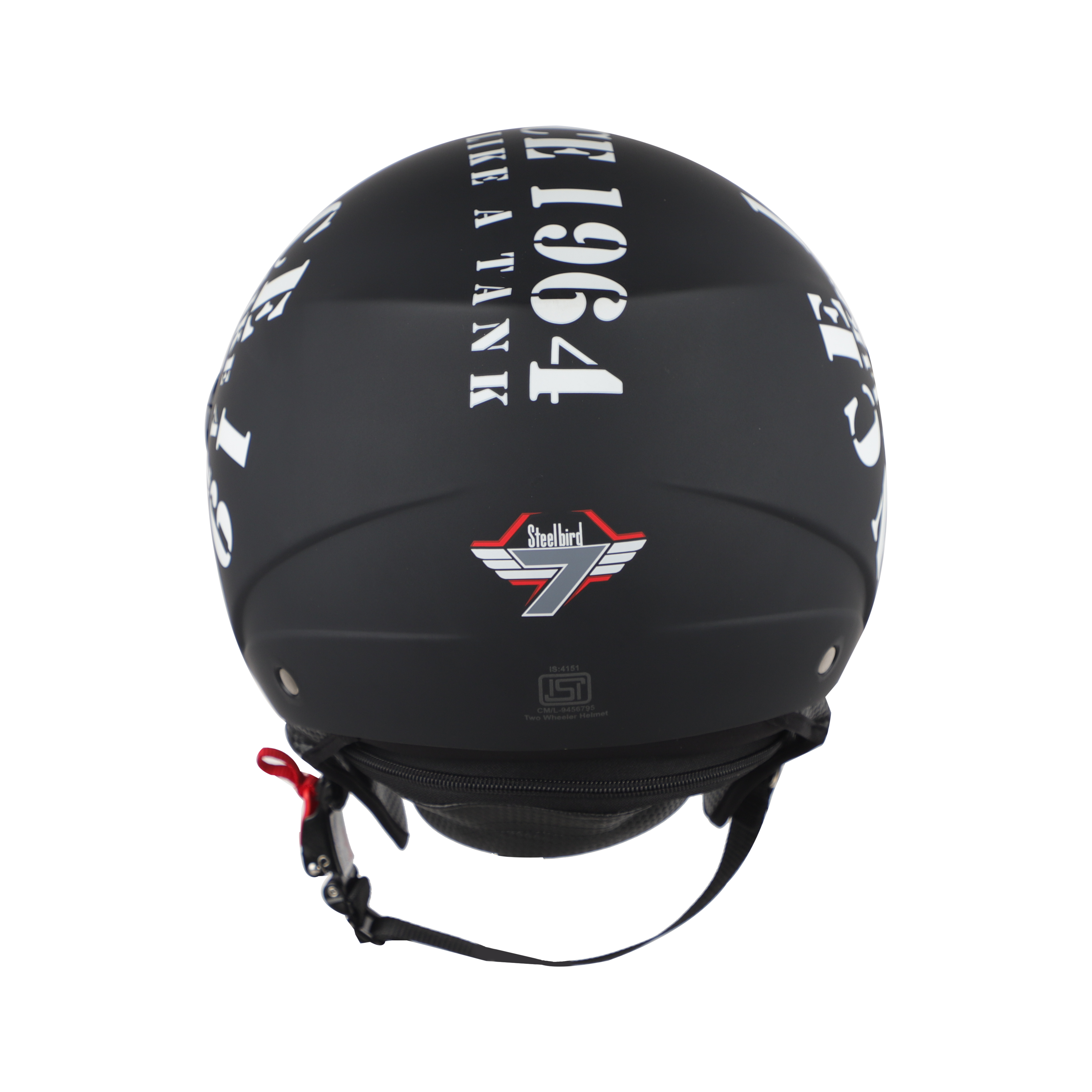 Steelbird SB-02 Tank Full Face ISI Certified Graphic Helmet (Matt Black White With Smoke Visor)