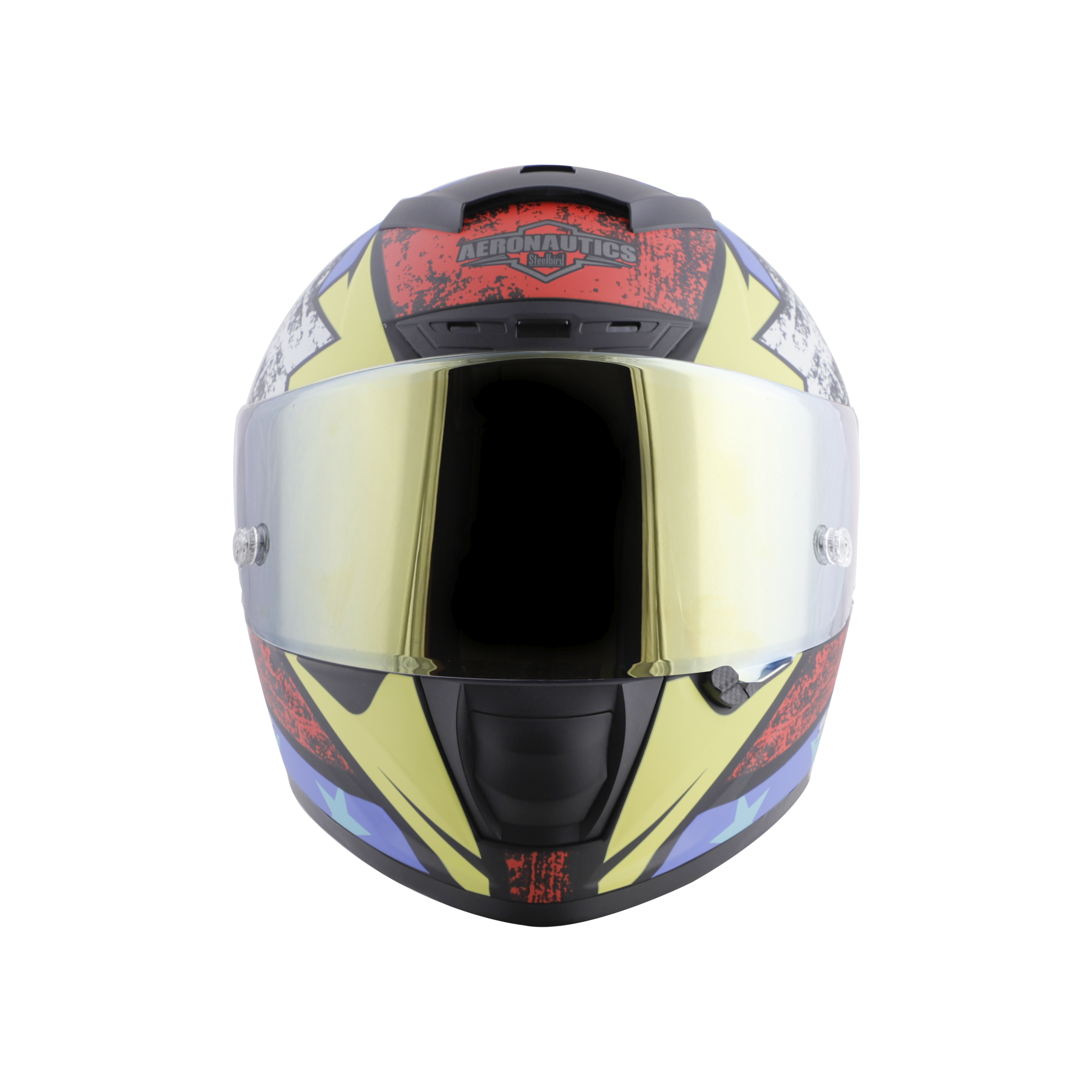 SA-2 STAR MAT BLACK WITH RED FITTED WITH CLEAR VISOR EXTRA CHROME GOLD VISOR FREE (WITH ANTI-FOG SHIELD HOLDER)