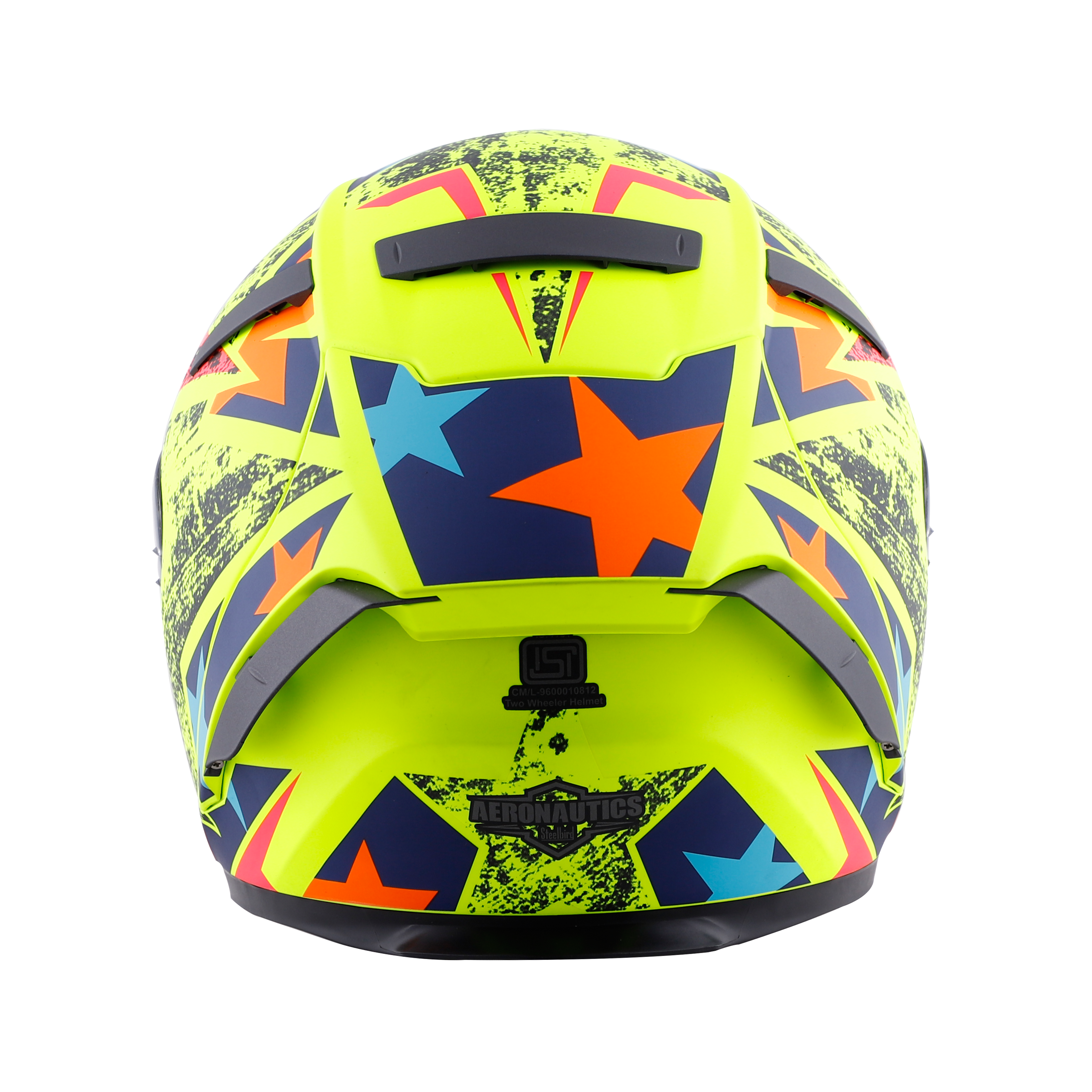 SA-2 STAR GLOSSY FLUO NEON WITH NEON FITTED WITH CLEAR VISOR EXTRA CHROME BLUE VISOR FREE (WITH ANTI-FOG SHIELD HOLDER)
