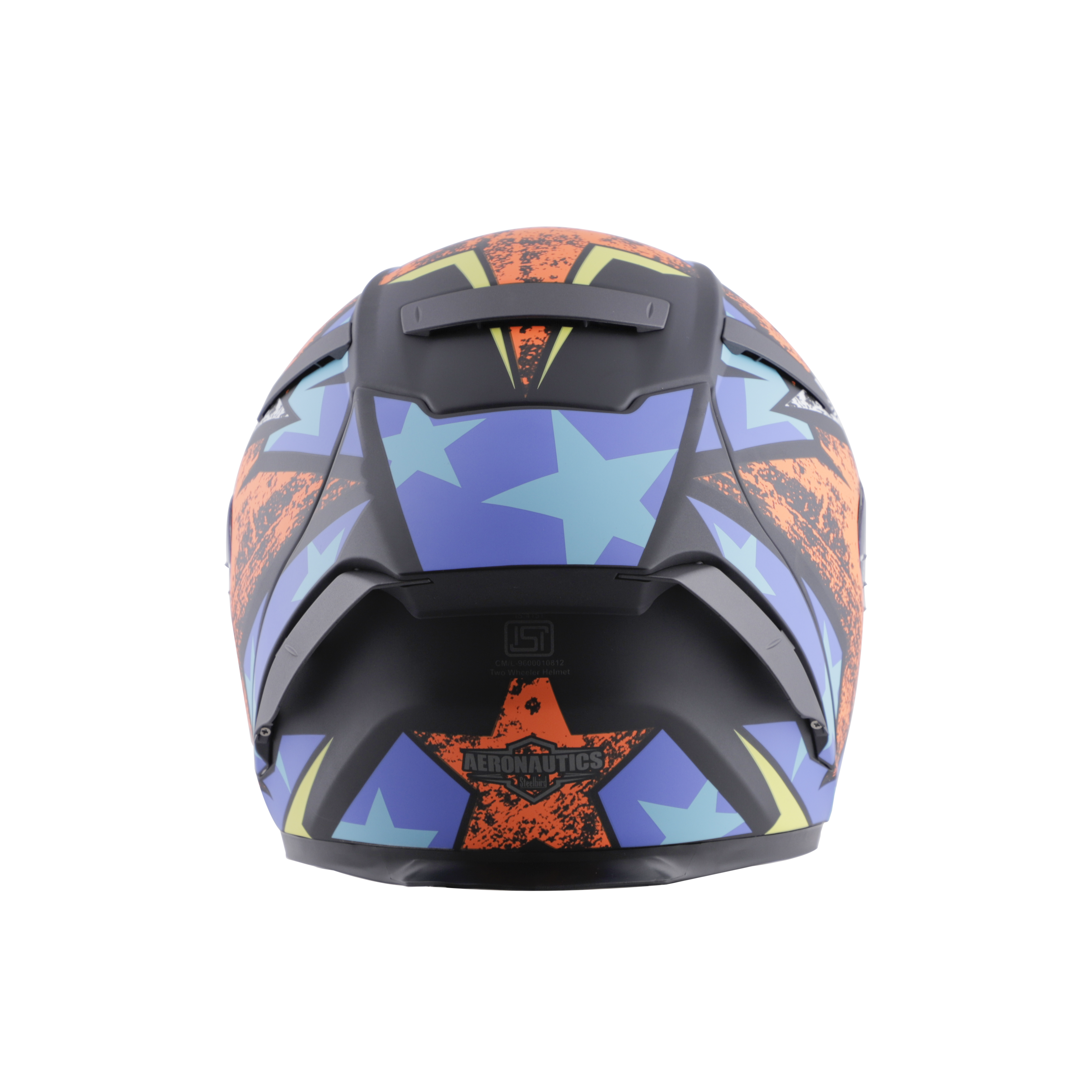 SA-2 STAR GLOSSY BLACK WITH ORANGE FITTED WITH CLEAR VISOR EXTRA CHROME RAINBOW VISOR FREE (WITH ANTI-FOG SHIELD HOLDER)