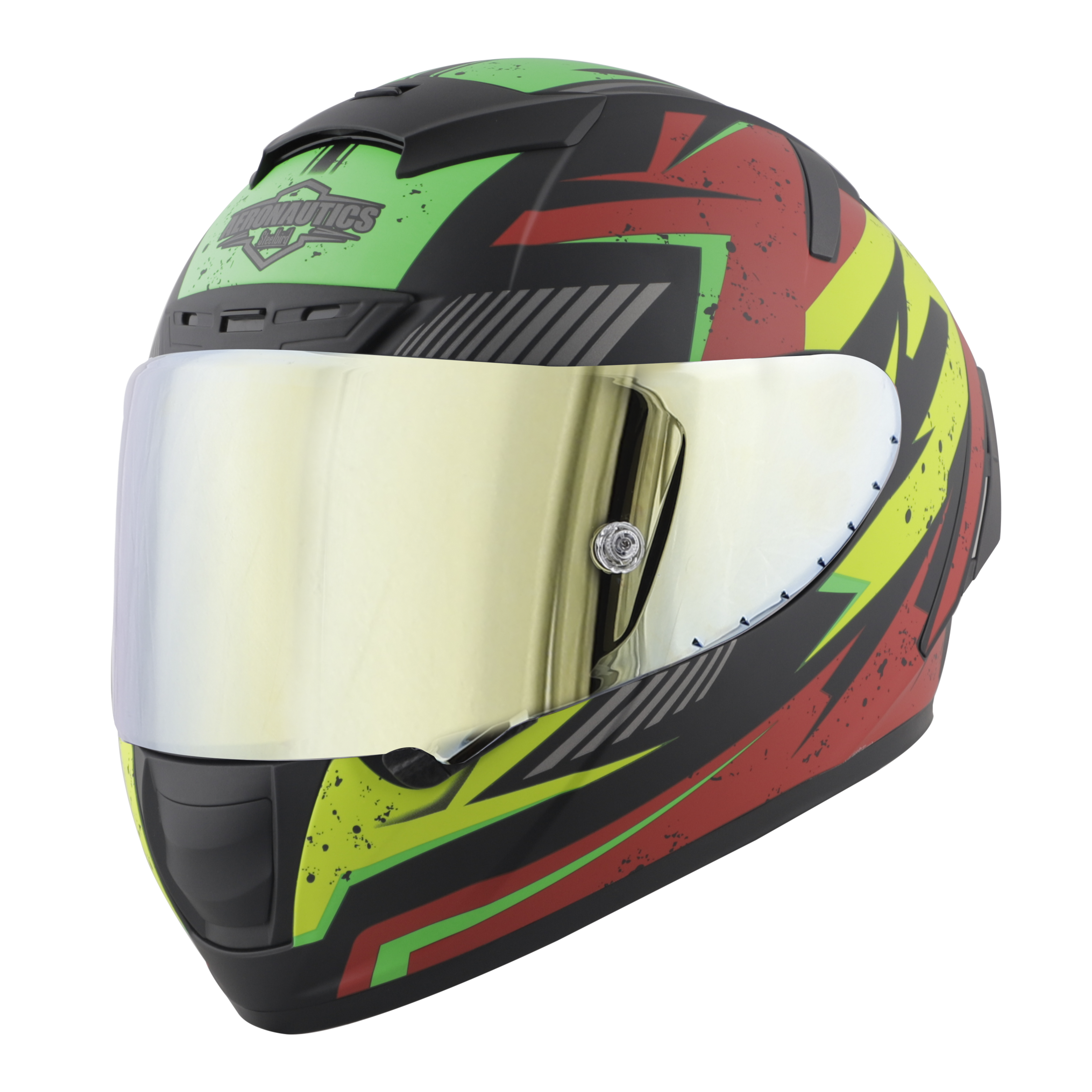 SA-2 BREEZER GLOSSY BLACK WITH RED FITTED WITH CLEAR VISOR EXTRA CHROME GOLD VISOR FREE (WITH ANTI-FOG SHIELD HOLDER)