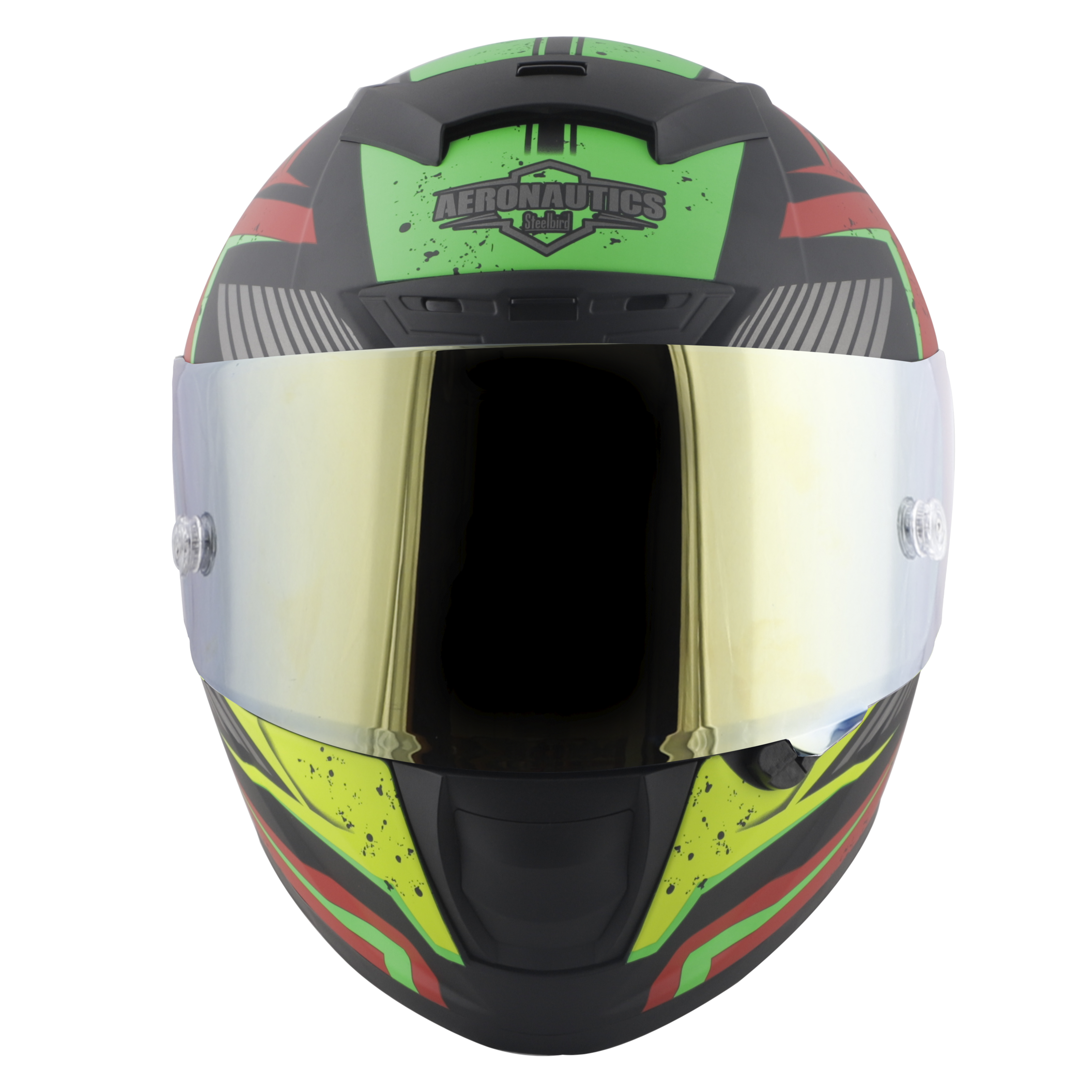 SA-2 BREEZER GLOSSY BLACK WITH RED FITTED WITH CLEAR VISOR EXTRA CHROME GOLD VISOR FREE (WITH ANTI-FOG SHIELD HOLDER)