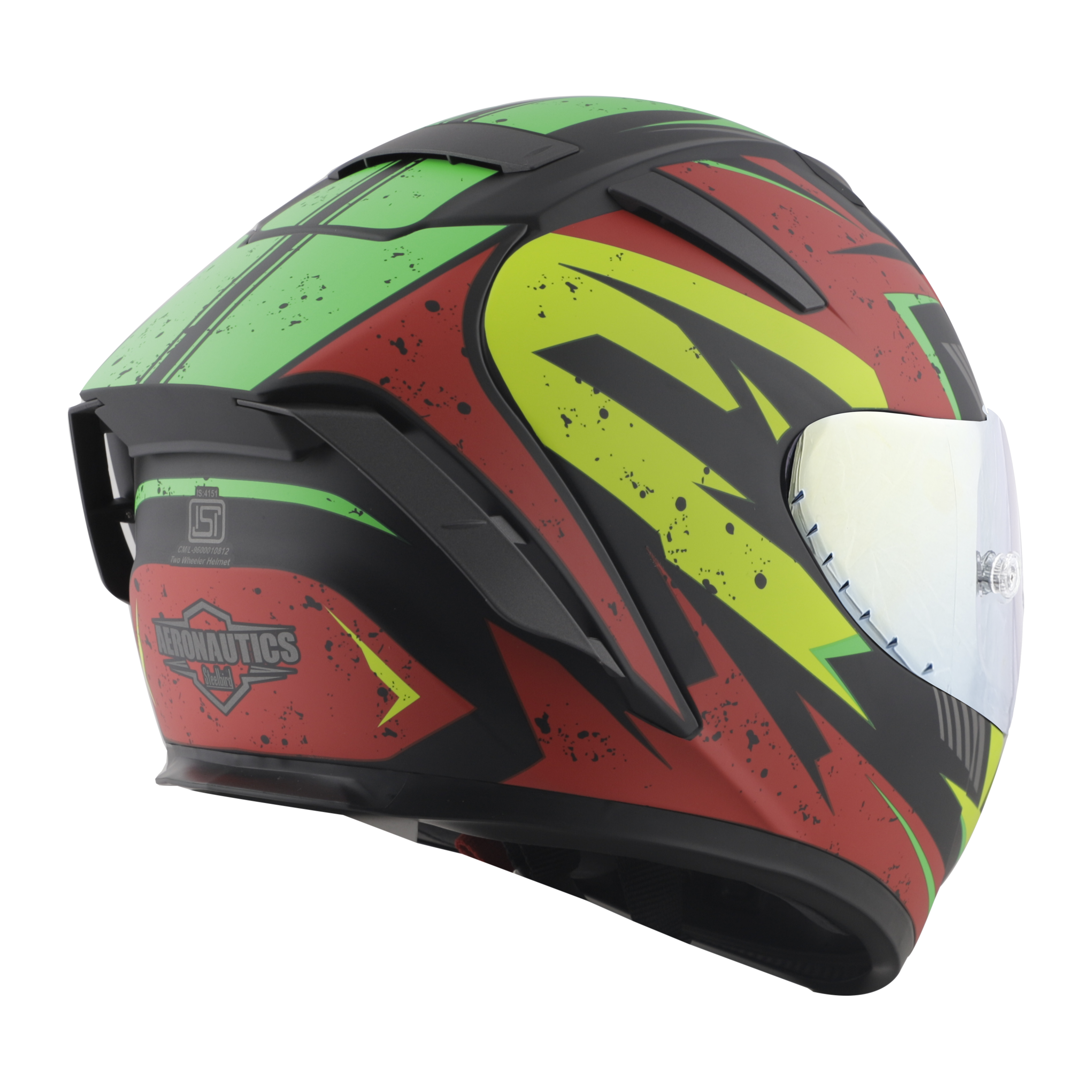 SA-2 BREEZER MAT BLACK WITH RED FITTED WITH CLEAR VISOR EXTRA CHROME GOLD VISOR FREE (WITH ANTI-FOG SHIELD HOLDER