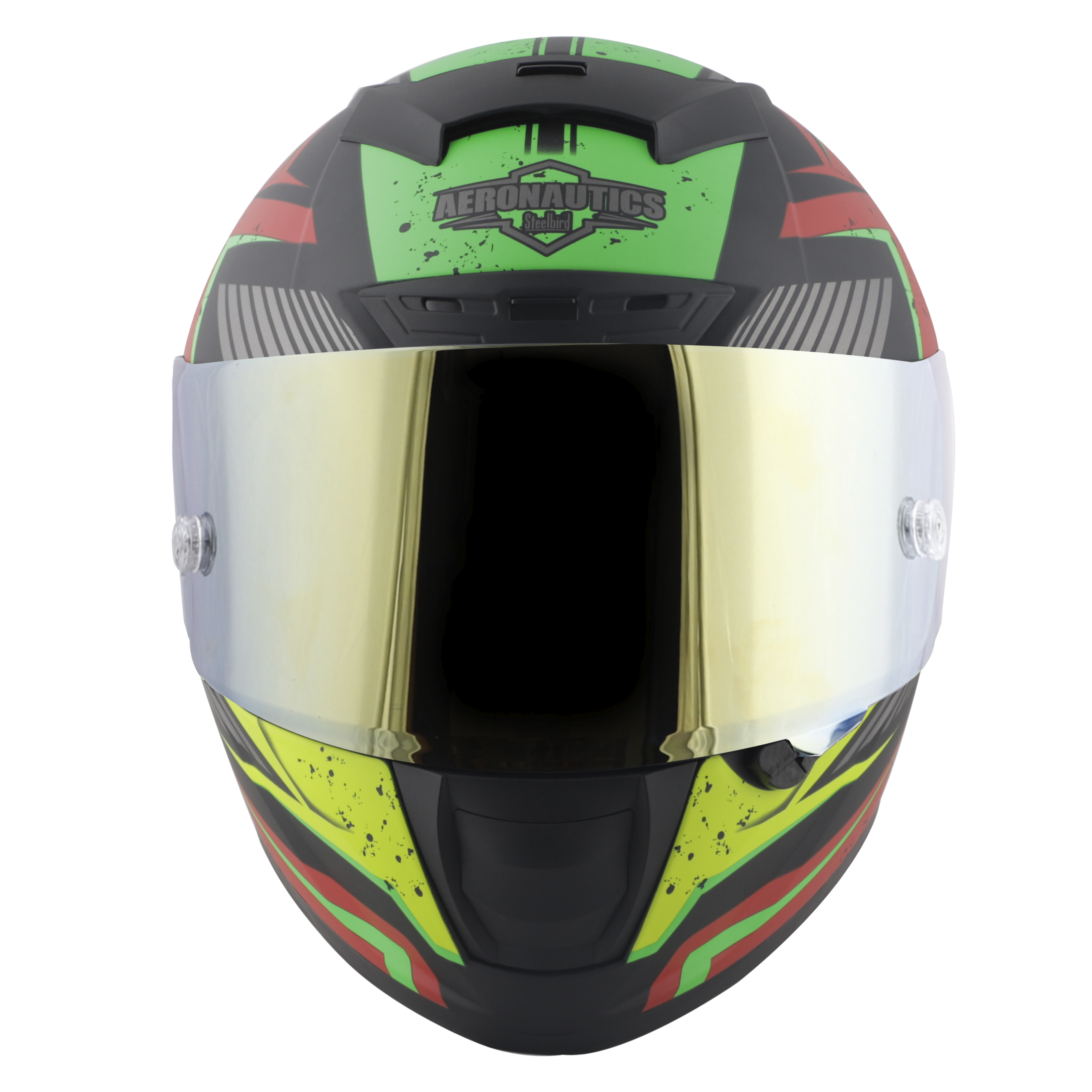 SA-2 BREEZER MAT BLACK WITH RED FITTED WITH CLEAR VISOR EXTRA CHROME GOLD VISOR FREE (WITH ANTI-FOG SHIELD HOLDER