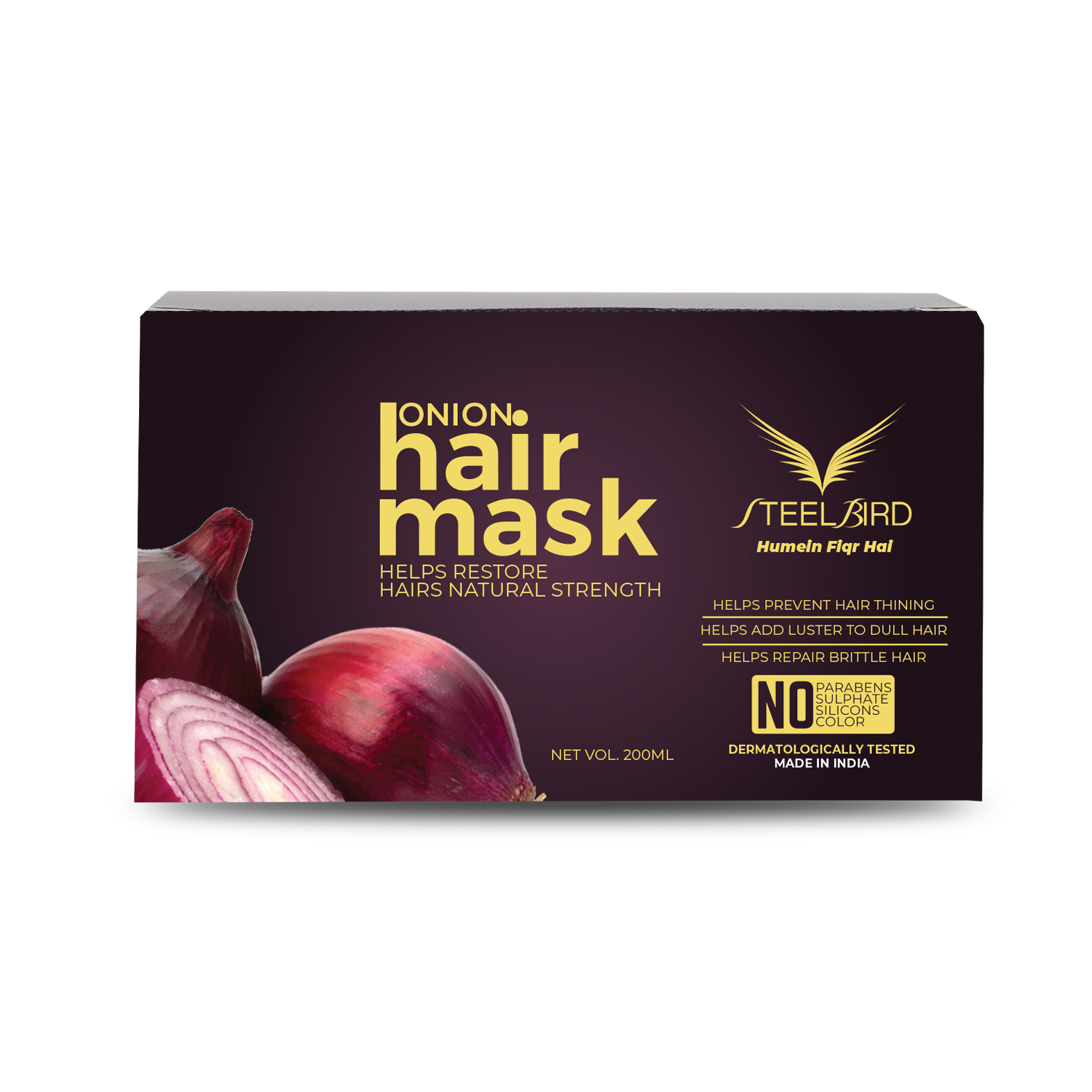 Steelbird Hair Care Red Onion Black Seed Oil Hair Mask For All Hair, 200ml