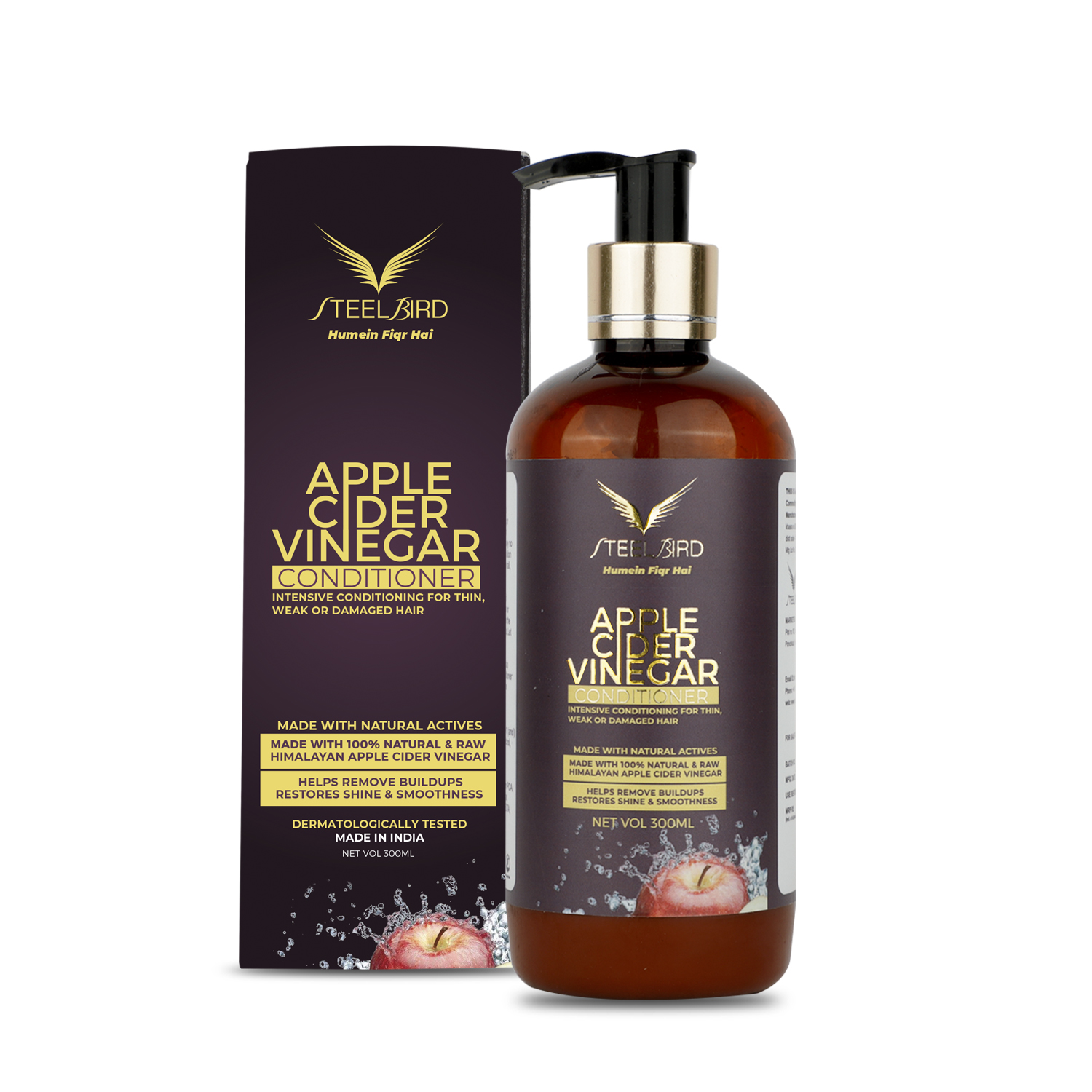 Steelbird Hair Care Apple Cider Vinegar Conditioner No Parabens & Sulphate, 300ML