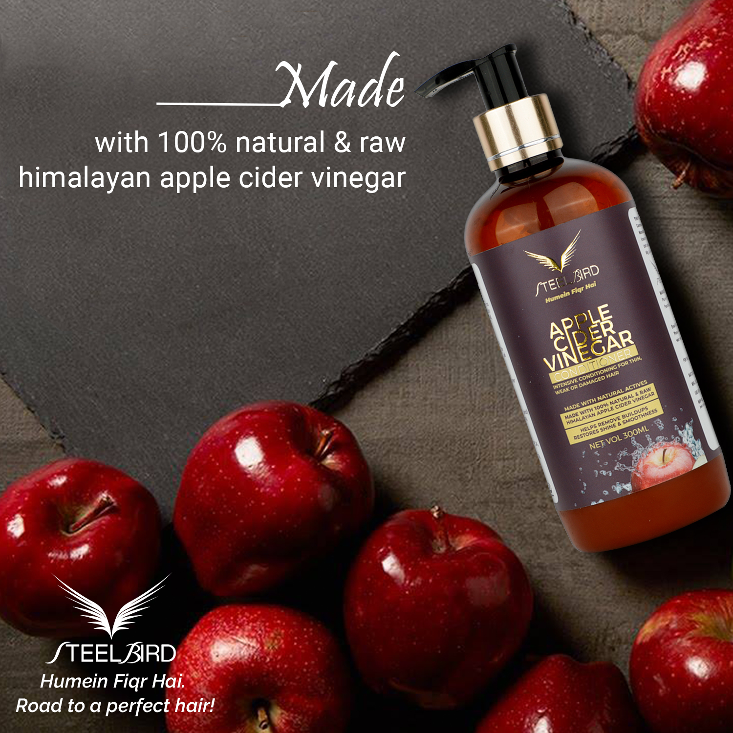 Steelbird Hair Care Apple Cider Vinegar Conditioner No Parabens & Sulphate, 300ML
