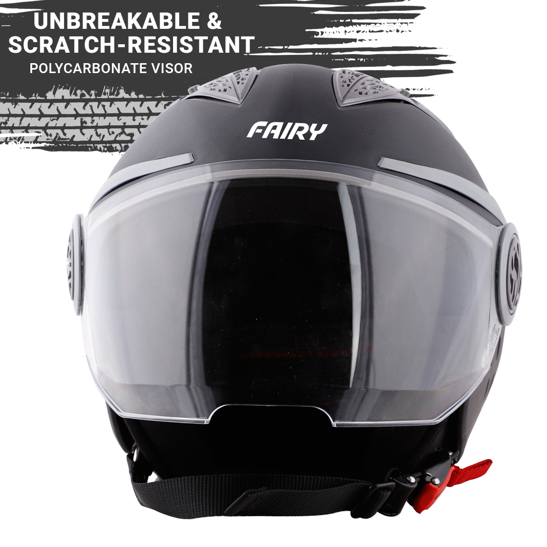 Steelbird Fairy Classic Specially Designed ISI Certified Helmet For Girls || Womens  (Black With Clear Visor)