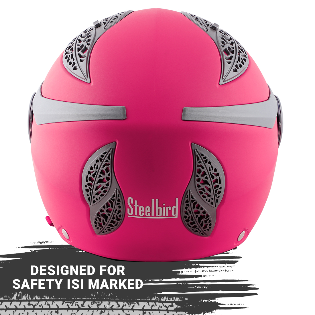 Steelbird Fairy Classic Specially Designed ISI Certified Helmet For Girls || Womens  (Pink With Clear Visor)
