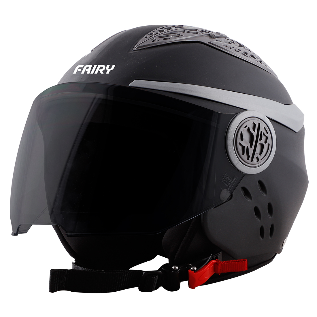 Steelbird Fairy Classic Specially Designed ISI Certified Helmet for Girls || Womens  (Black with Smoke Visor)