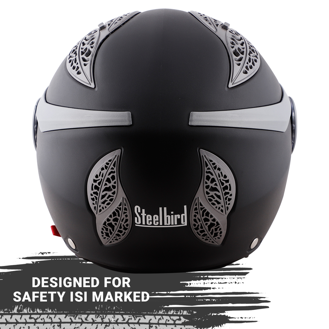 Steelbird Fairy Classic Specially Designed ISI Certified Helmet For Girls || Womens  (Black With Smoke Visor)