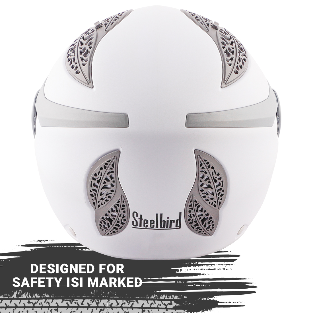 Steelbird Fairy Classic Specially Designed ISI Certified Helmet For Girls || Womens  (White With Smoke Visor)