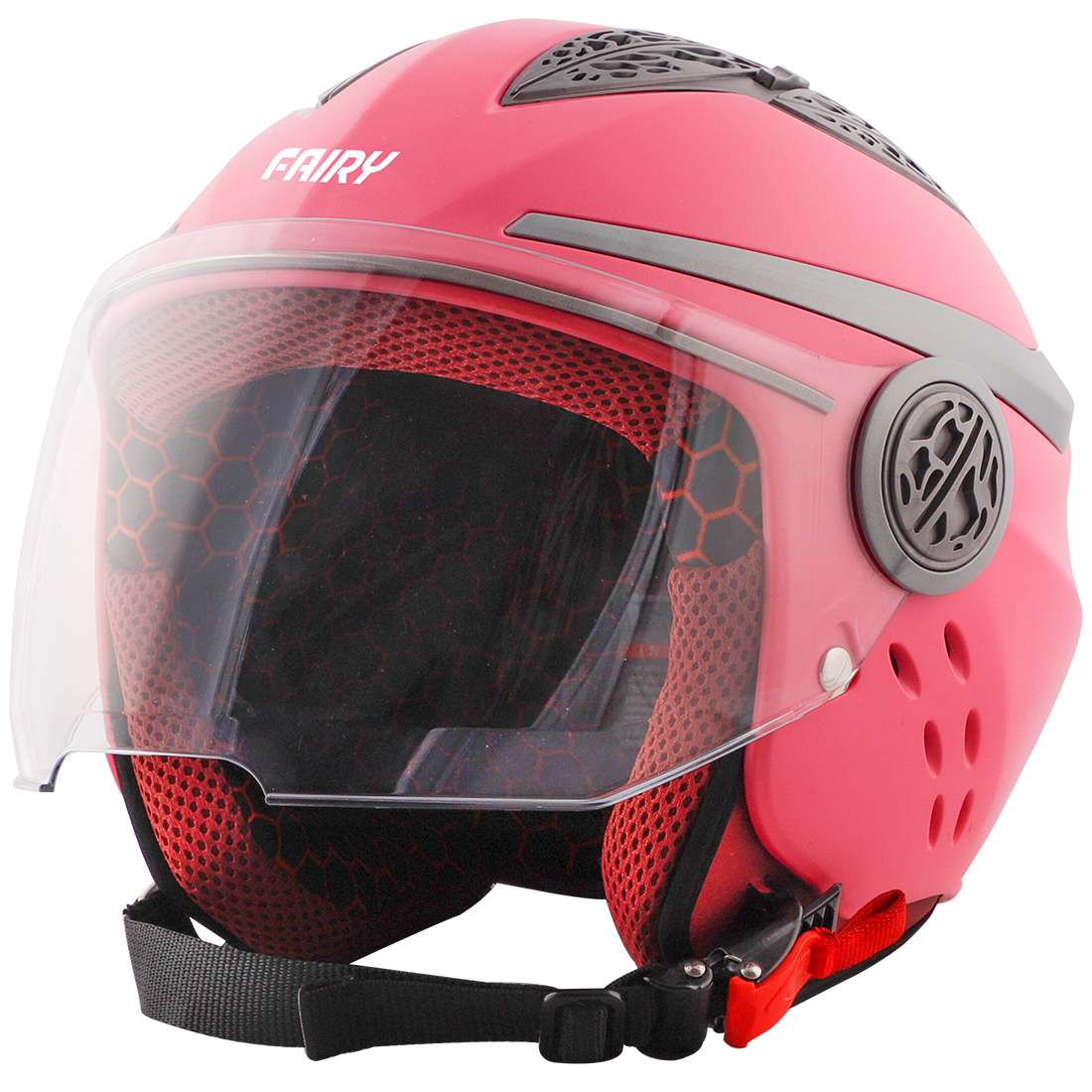 Steelbird Fairy Dashing Specially Designed ISI Certified Helmet For Girls || Womens  (Pink With Clear Visor)