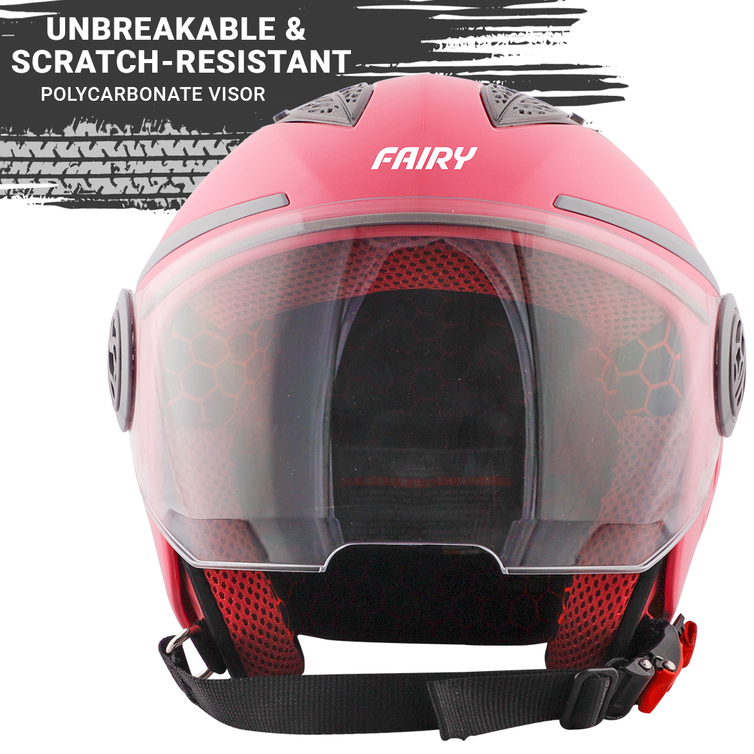 Steelbird Fairy Dashing Specially Designed ISI Certified Helmet For Girls || Womens  (Pink With Clear Visor)