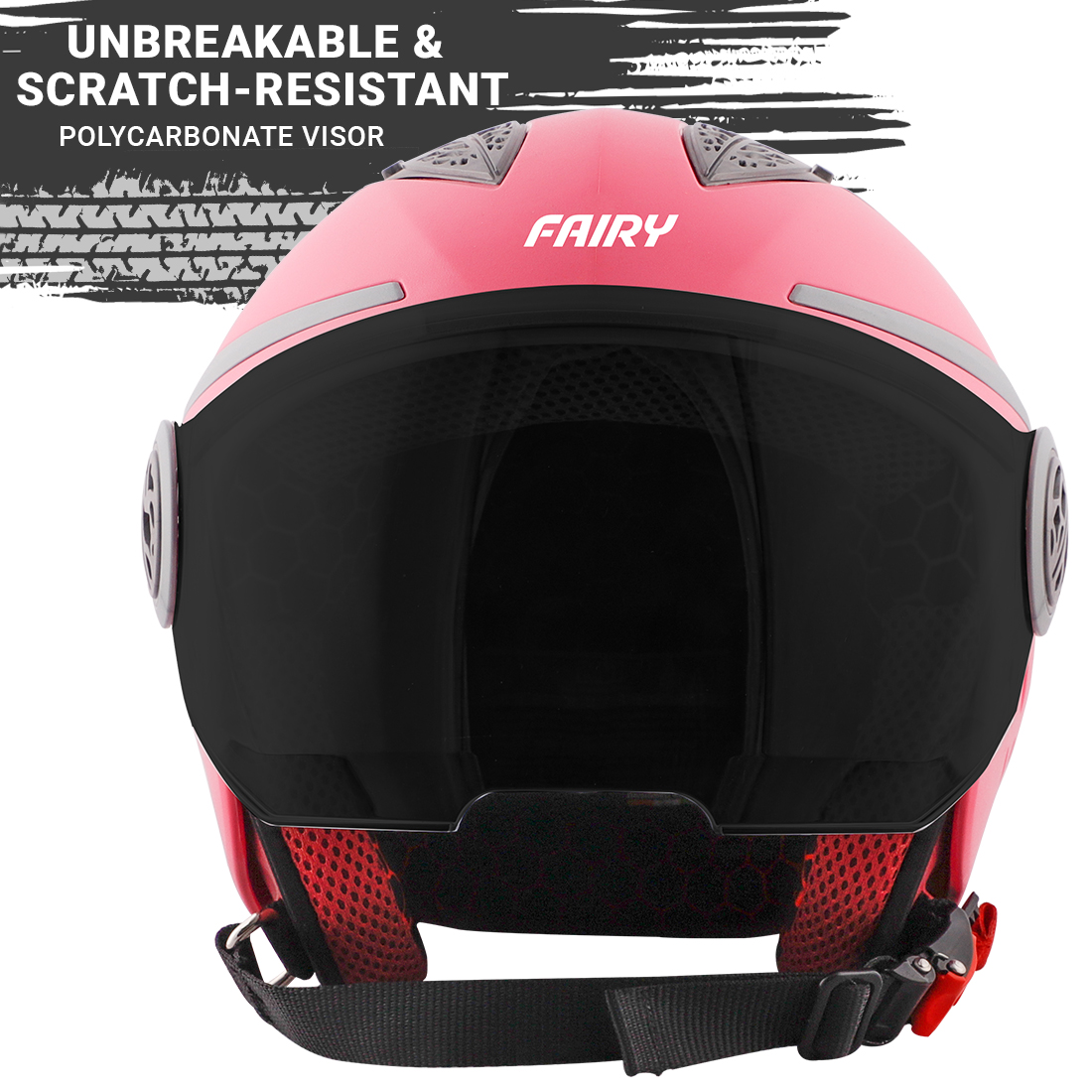 Steelbird Fairy Dashing Specially Designed ISI Certified Helmet For Girls || Womens  (Pink With Smoke Visor)
