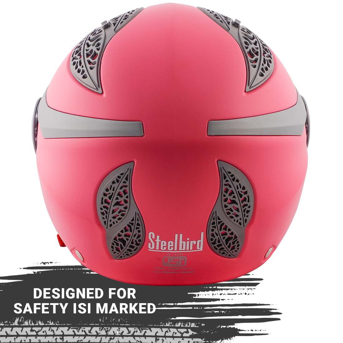 Steelbird Fairy Dashing Specially Designed ISI Certified Helmet For Girls || Womens  (Pink With Smoke Visor)