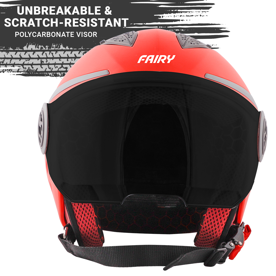 Steelbird Fairy Dashing Specially Designed ISI Certified Helmet For Girls || Womens  (Red With Smoke Visor)