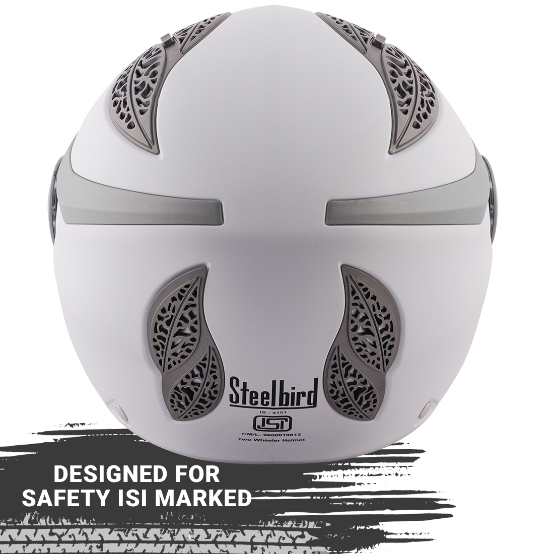 Steelbird Fairy Dashing Specially Designed ISI Certified Helmet For Girls || Womens  (White With Smoke Visor)