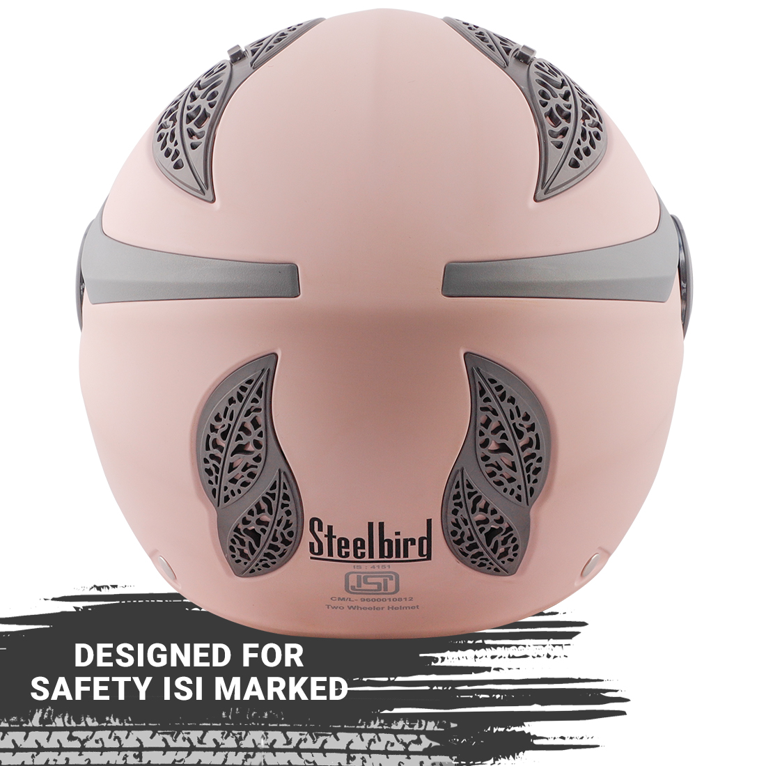 Steelbird Fairy Specially Designed ISI Certified Helmet For Girls || Womens  (Glossy Light Pink With Clear Visor)