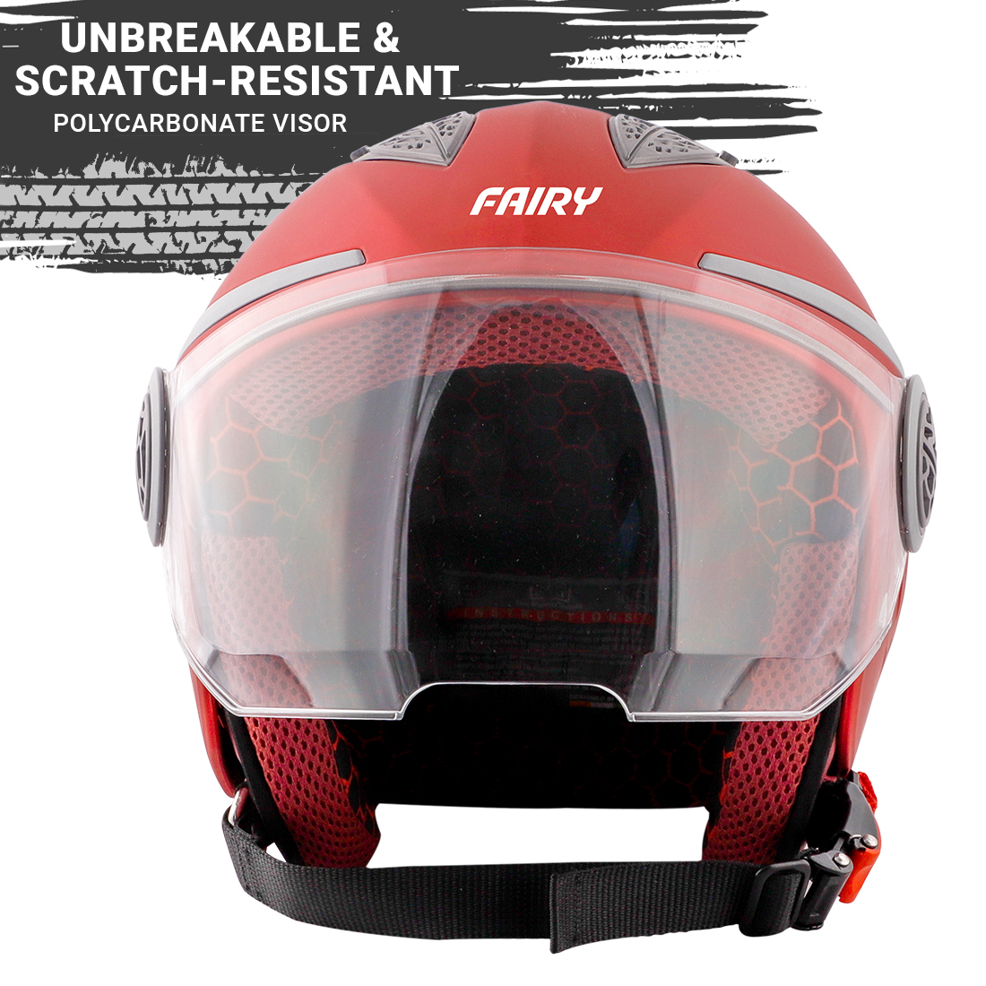 Steelbird Fairy Specially Designed ISI Certified Helmet For Girls || Womens  (Glossy Metallic Pink With Clear Visor)