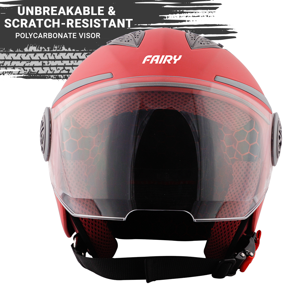 Steelbird Fairy Specially Designed ISI Certified Helmet For Girls || Womens  (Matt Berry Pink With Clear Visor)
