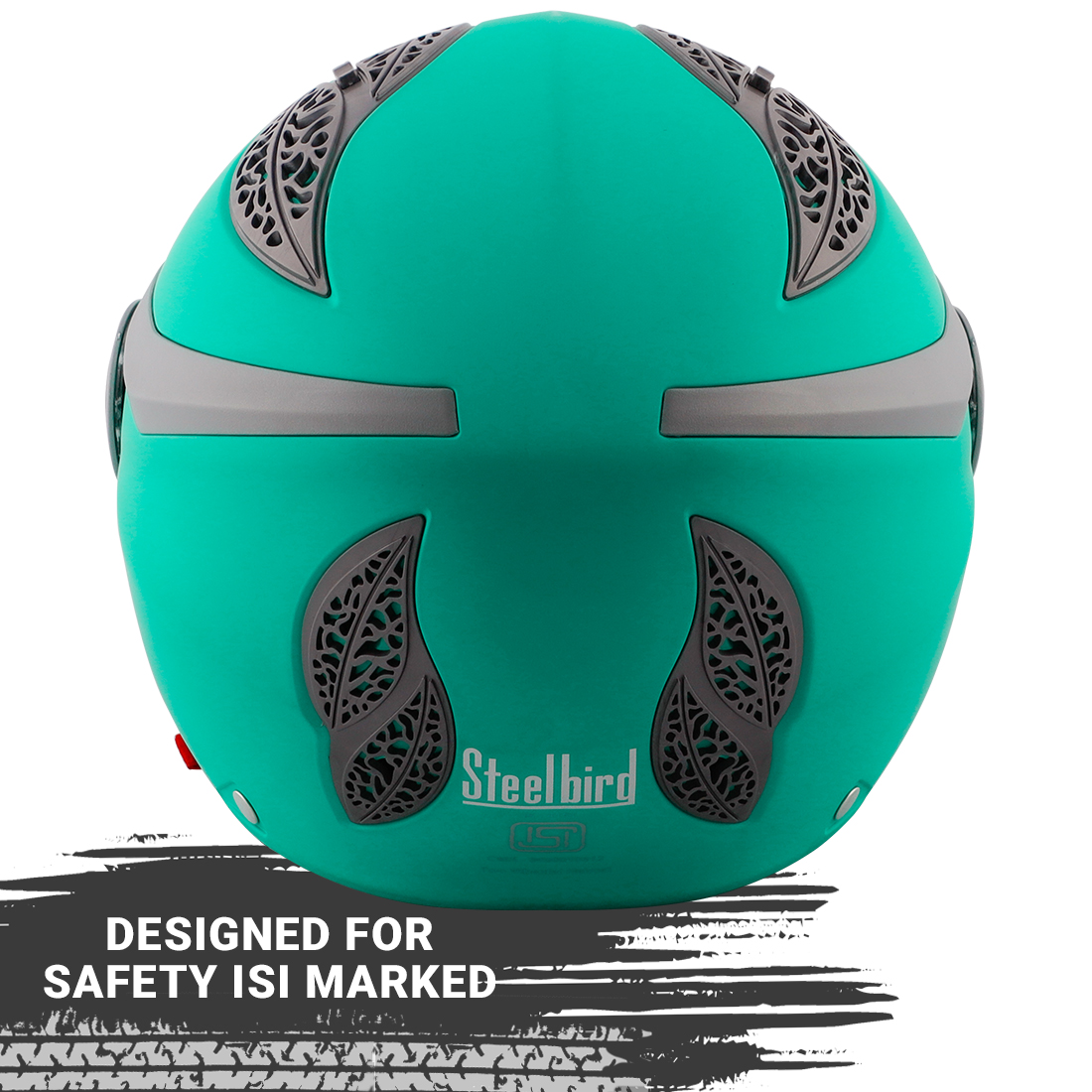 Steelbird Fairy Specially Designed ISI Certified Helmet For Girls || Womens  (Matt Caribbean Green With Clear Visor)