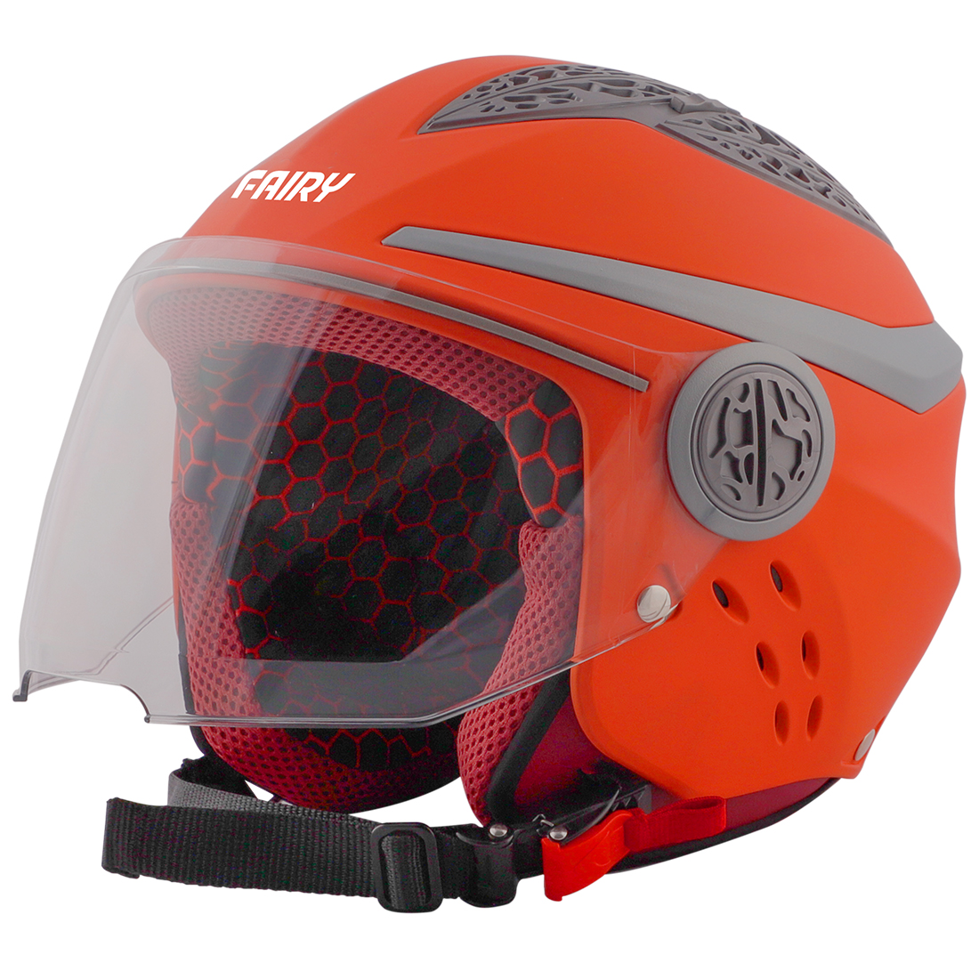 Steelbird Fairy Specially Designed ISI Certified Helmet For Girls || Womens  (Matt Coral Orange With Clear Visor)