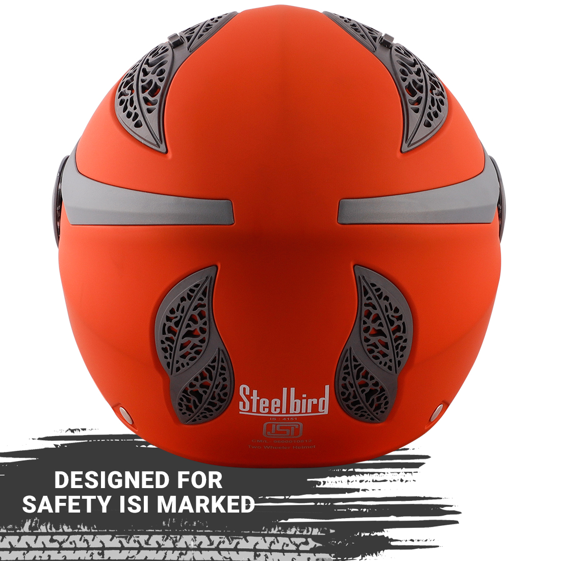 Steelbird Fairy Specially Designed ISI Certified Helmet For Girls || Womens  (Matt Coral Orange With Clear Visor)