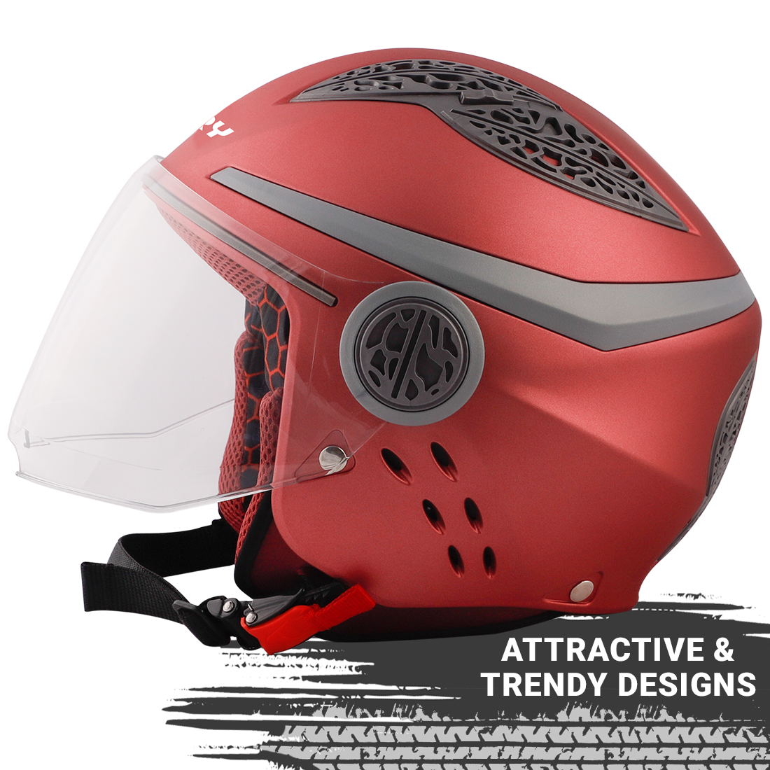 Steelbird Fairy Specially Designed ISI Certified Helmet For Girls || Womens  (Matt Magenta With Clear Visor)
