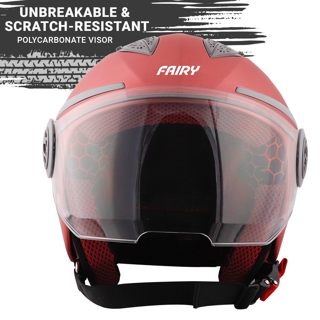 Steelbird Fairy Specially Designed ISI Certified Helmet For Girls || Womens  (Matt Magenta With Clear Visor)