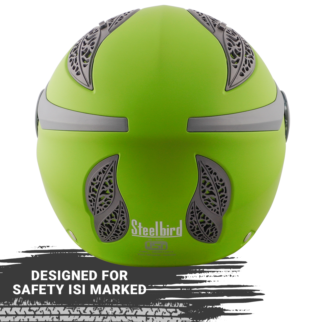 Steelbird Fairy Specially Designed ISI Certified Helmet For Girls || Womens  (Matt Yellow Green With Clear Visor)