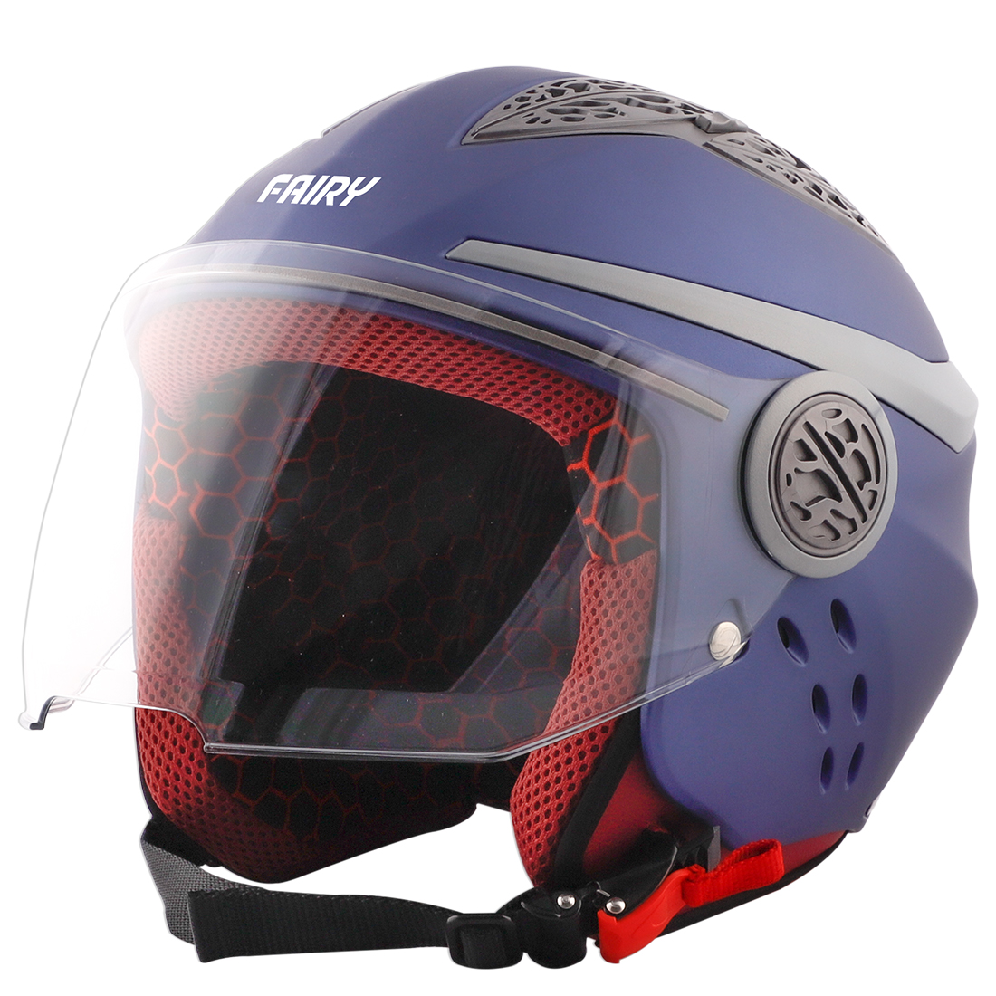 Steelbird Fairy Specially Designed ISI Certified Helmet For Girls || Womens  (Glossy H. Blue With Clear Visor)