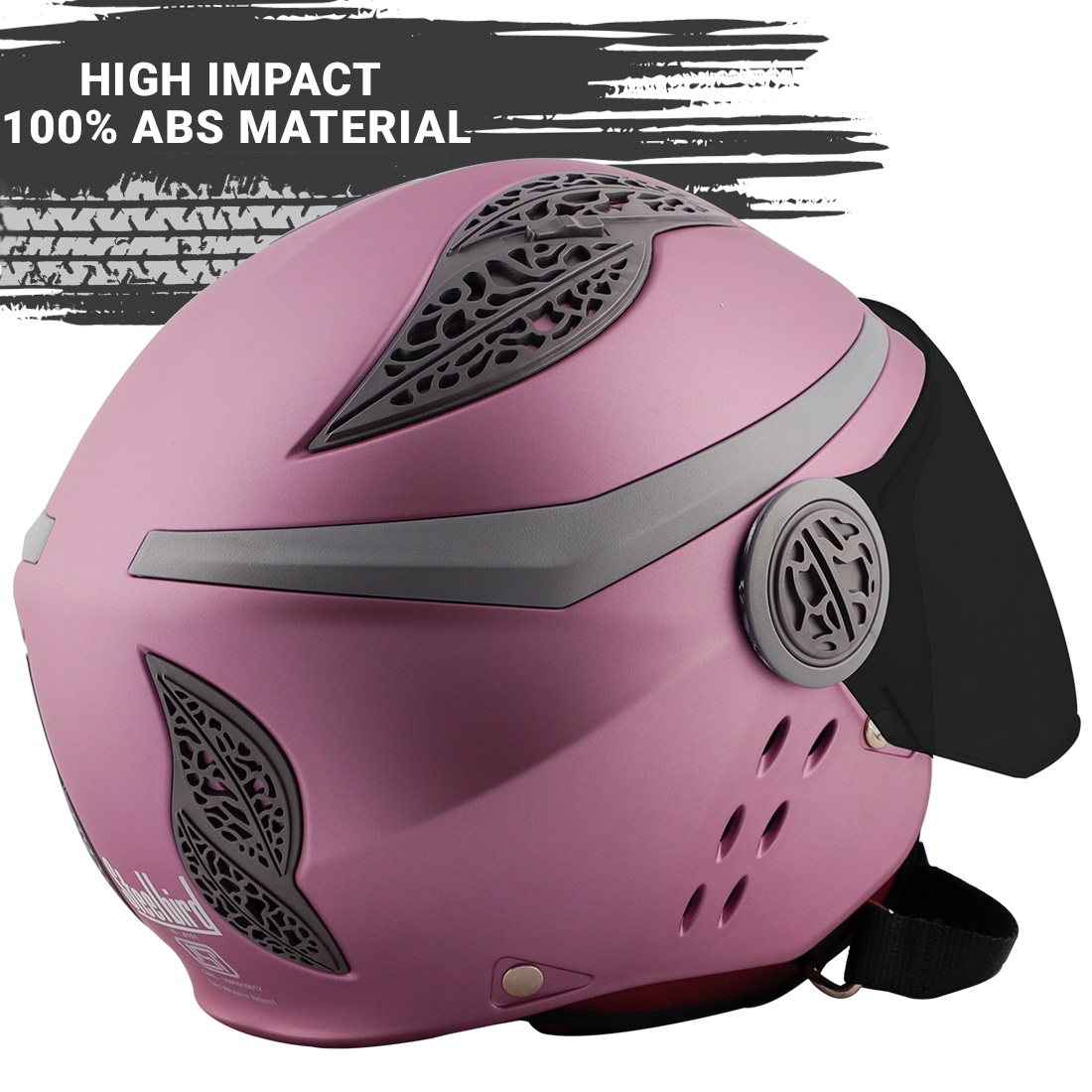 Steelbird Fairy Specially Designed ISI Certified Helmet For Girls || Womens  (Glossy Pale Purple With Smoke Visor)